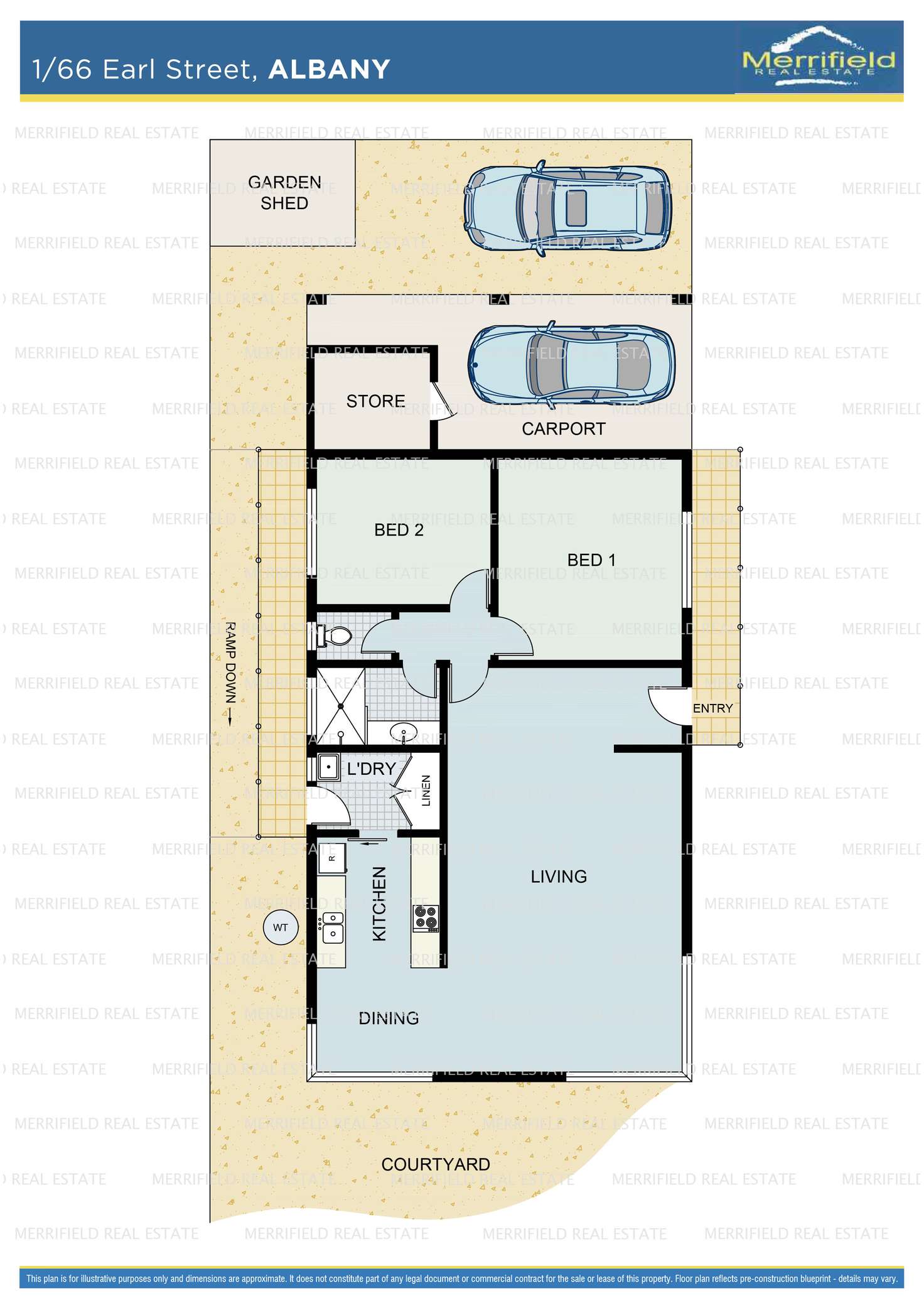 Floorplan of Homely unit listing, 1/66 Earl Street, Albany WA 6330