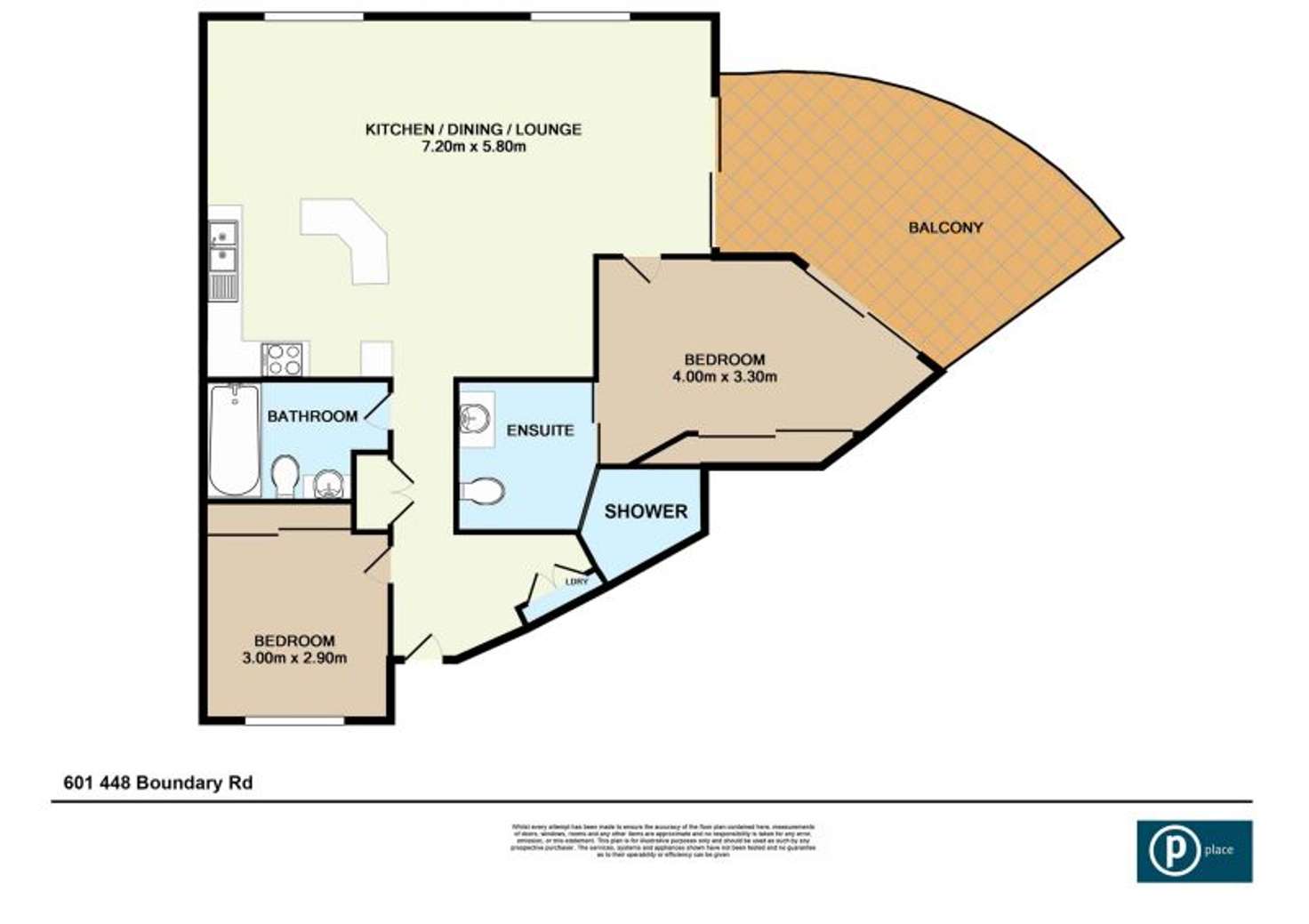 Floorplan of Homely unit listing, 601/448 Boundary Street, Spring Hill QLD 4000