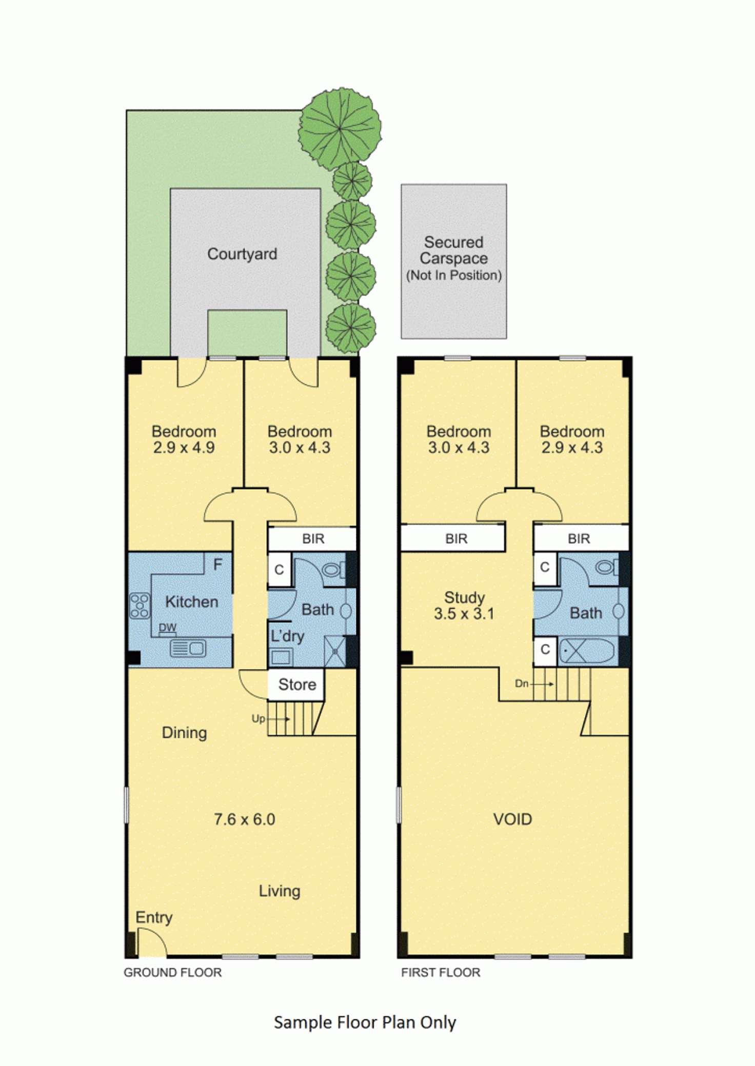 Floorplan of Homely townhouse listing, 26/9-19 Miller Street, Fitzroy North VIC 3068