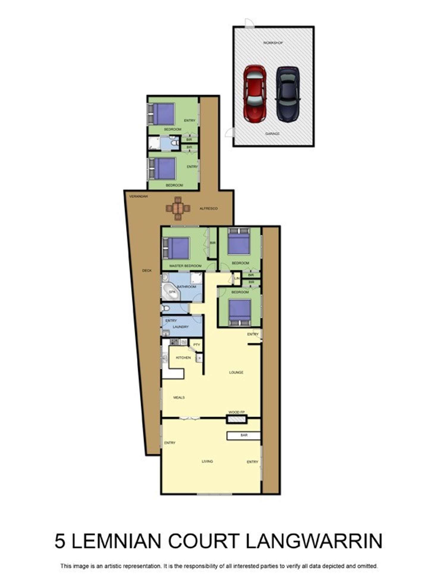 Floorplan of Homely house listing, 5 Lemnian Court, Langwarrin VIC 3910