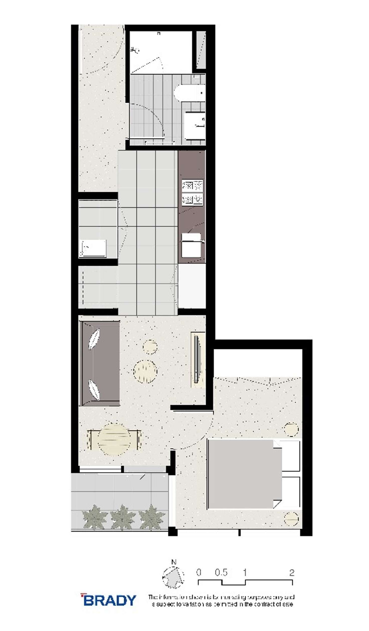 Floorplan of Homely apartment listing, 3709/500 Elizabeth Street, Melbourne VIC 3000
