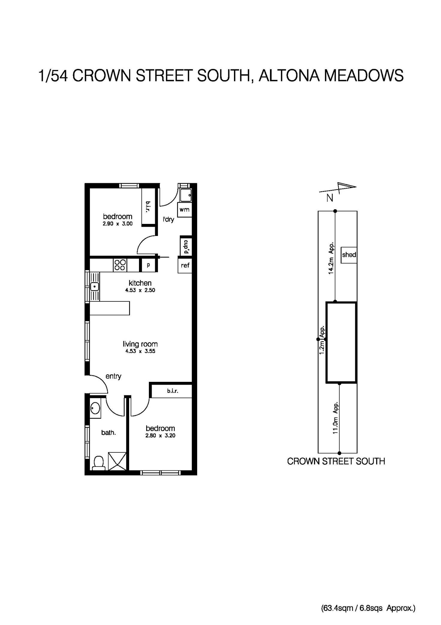 Floorplan of Homely unit listing, 1/54 Crown Street, Altona Meadows VIC 3028