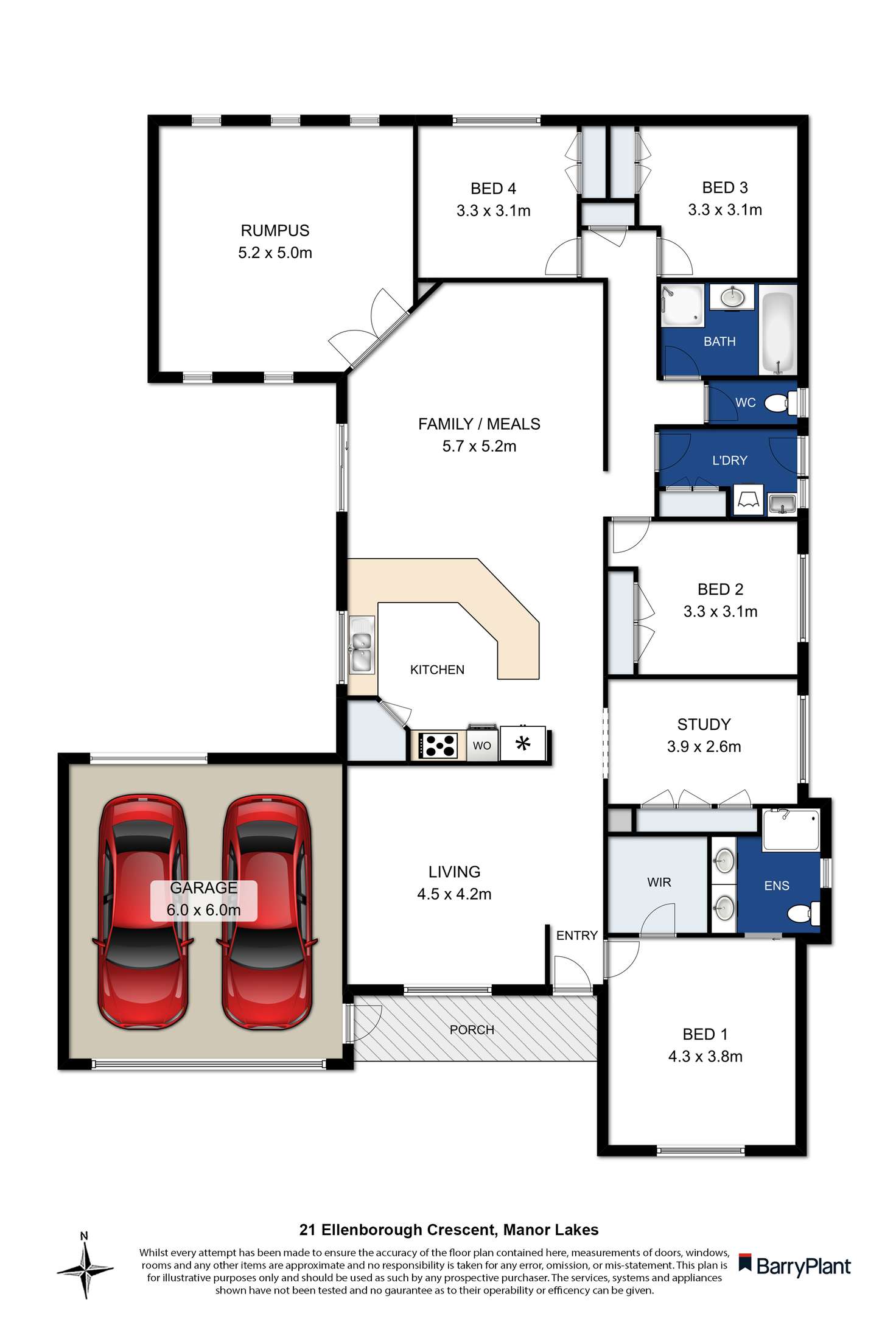 Floorplan of Homely house listing, 21 Ellenborough Crescent, Wyndham Vale VIC 3024