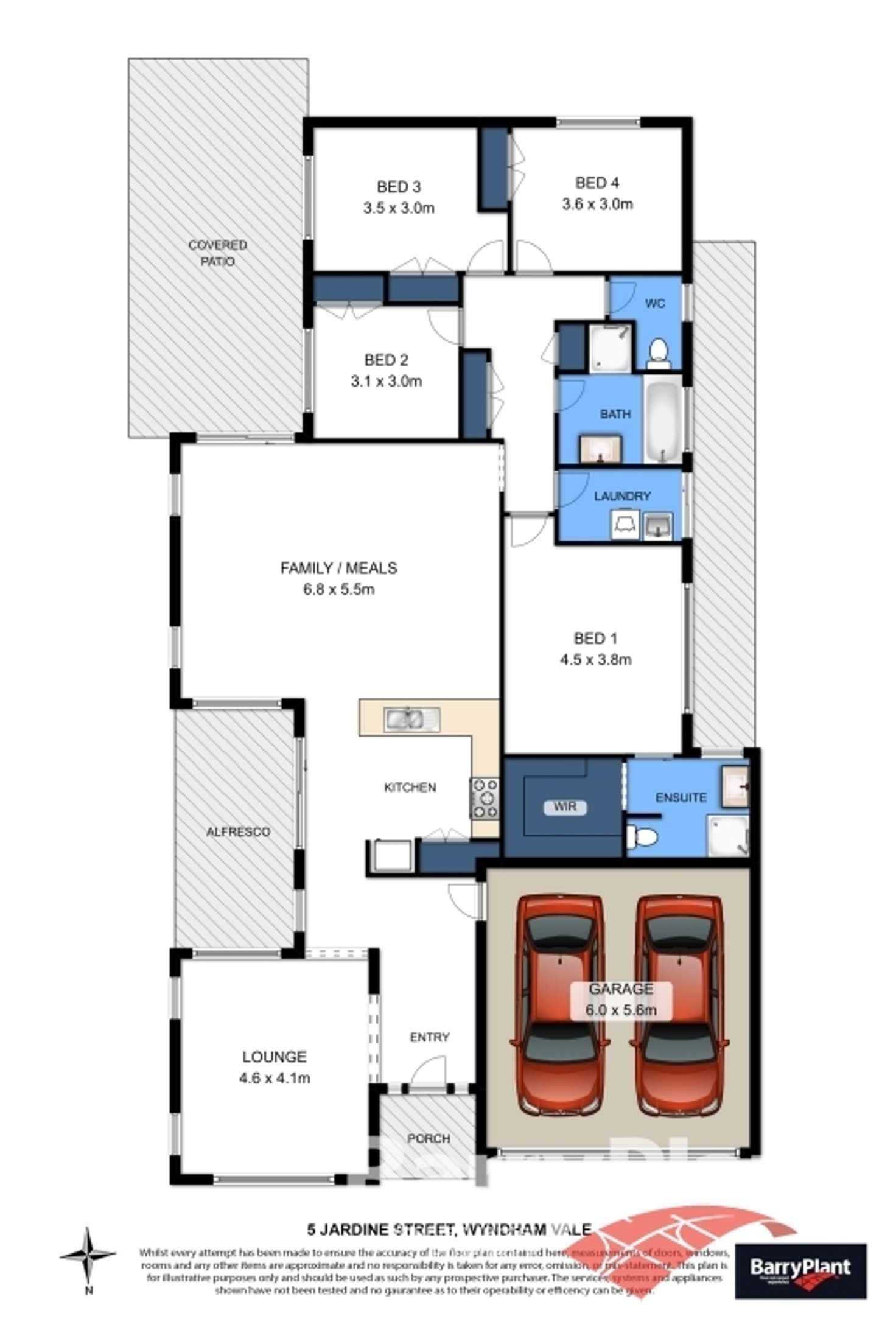 Floorplan of Homely house listing, 5 Jardine Street, Wyndham Vale VIC 3024