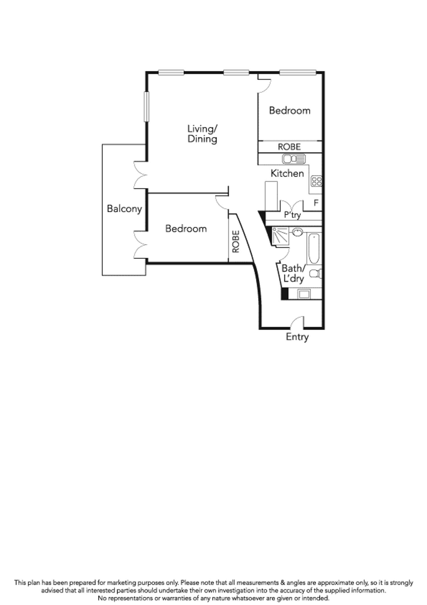 Floorplan of Homely apartment listing, 3a/9 Beach Street, Port Melbourne VIC 3207