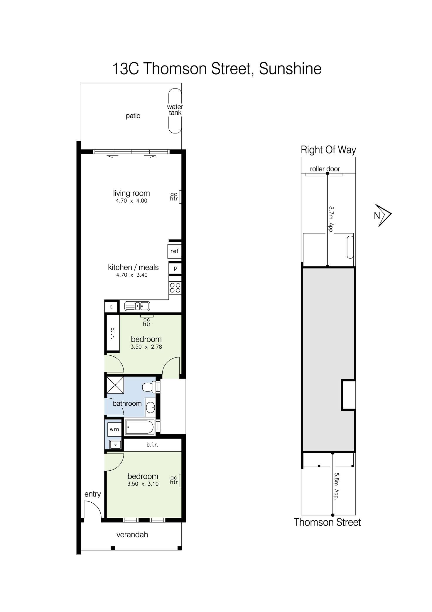 Floorplan of Homely unit listing, 13C Thomson Street, Sunshine VIC 3020