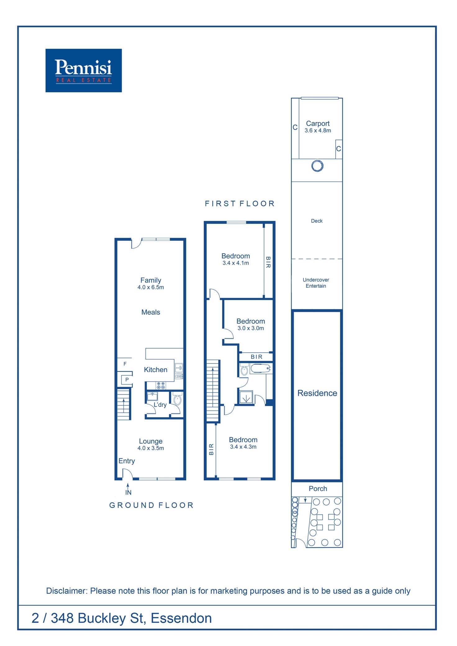 Floorplan of Homely townhouse listing, 2/348 Buckley Street, Essendon VIC 3040