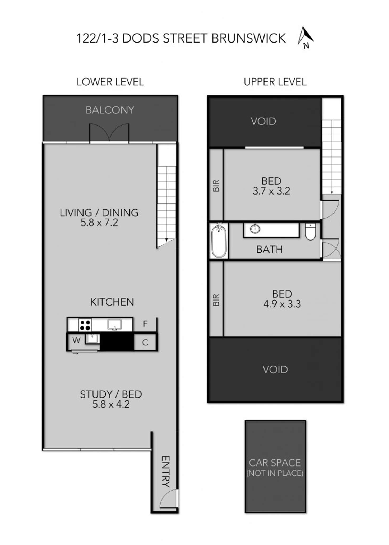 Floorplan of Homely apartment listing, 122/1-3 Dods St, Brunswick VIC 3056