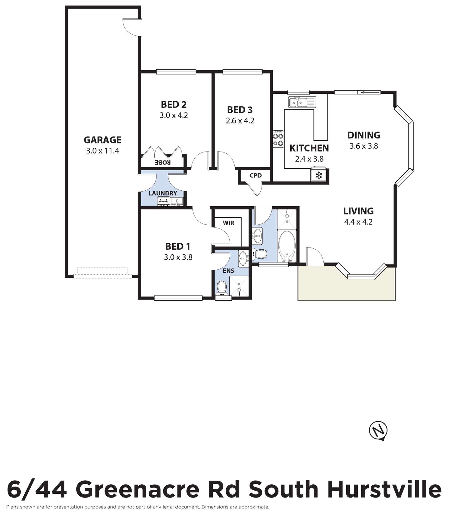 Floorplan of Homely villa listing, 6/44-46 Greenacre Road, South Hurstville NSW 2221