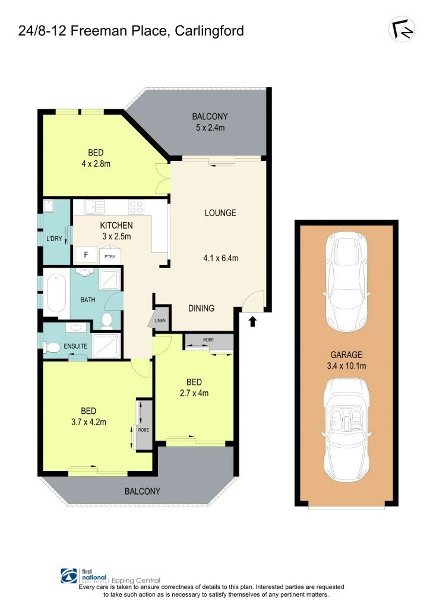Floorplan of Homely apartment listing, 24/8-12 Freeman Place, Carlingford NSW 2118