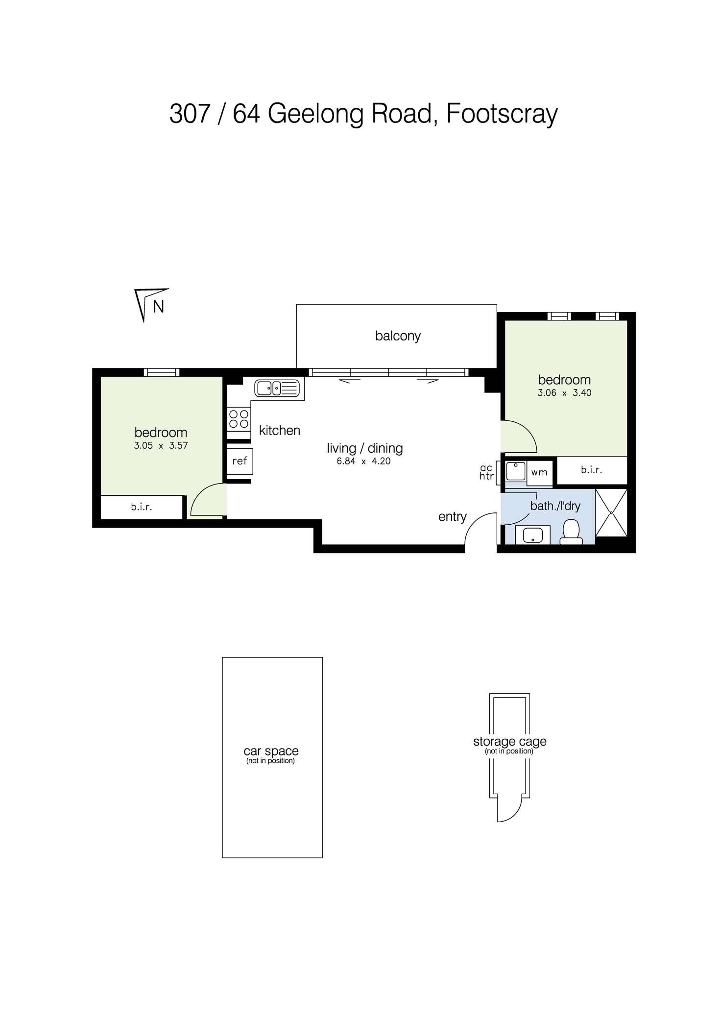 Floorplan of Homely apartment listing, 307/64 Geelong Road, Footscray VIC 3011