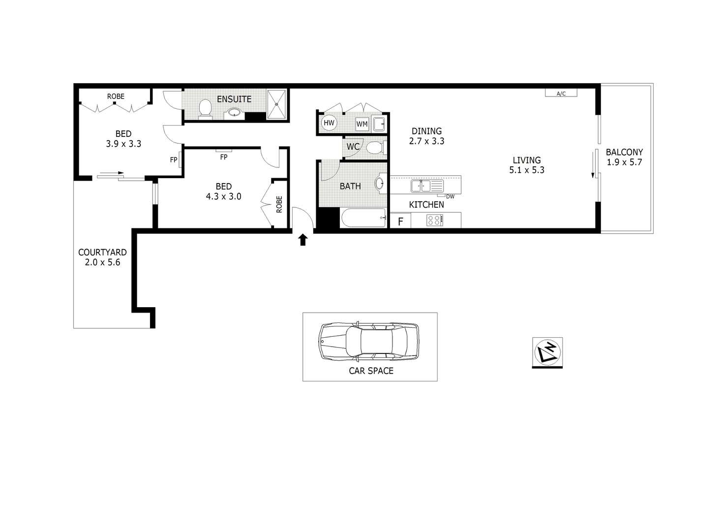 Floorplan of Homely apartment listing, 201/964 Mount Alexander Road, Essendon VIC 3040