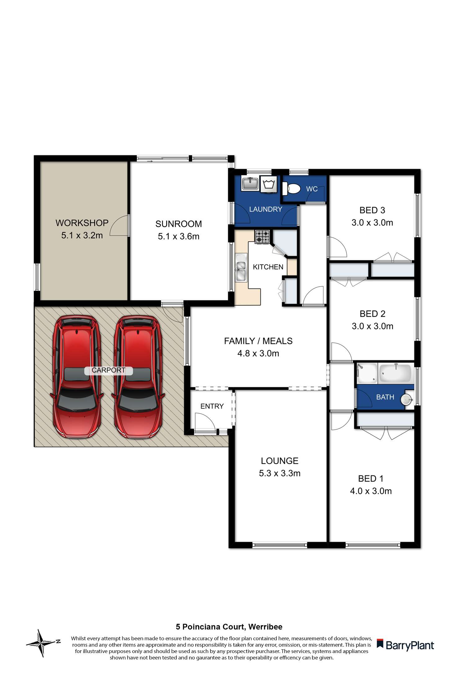 Floorplan of Homely house listing, 5 Poinciana Court, Werribee VIC 3030