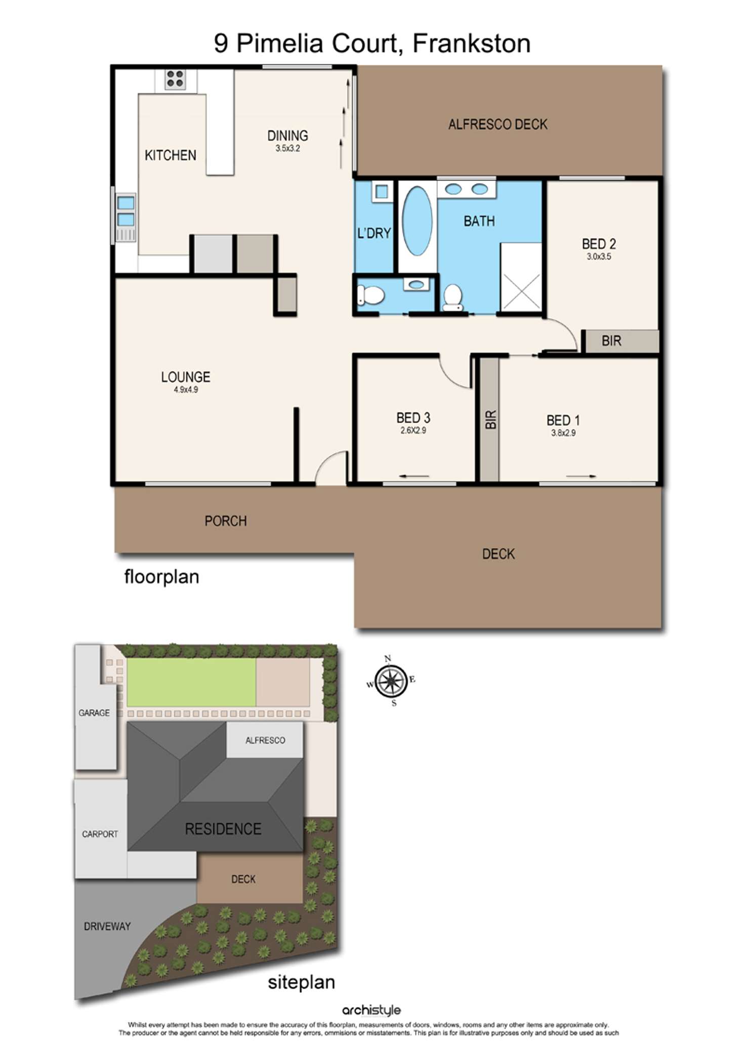 Floorplan of Homely house listing, 9 Pimelia Court, Frankston VIC 3199