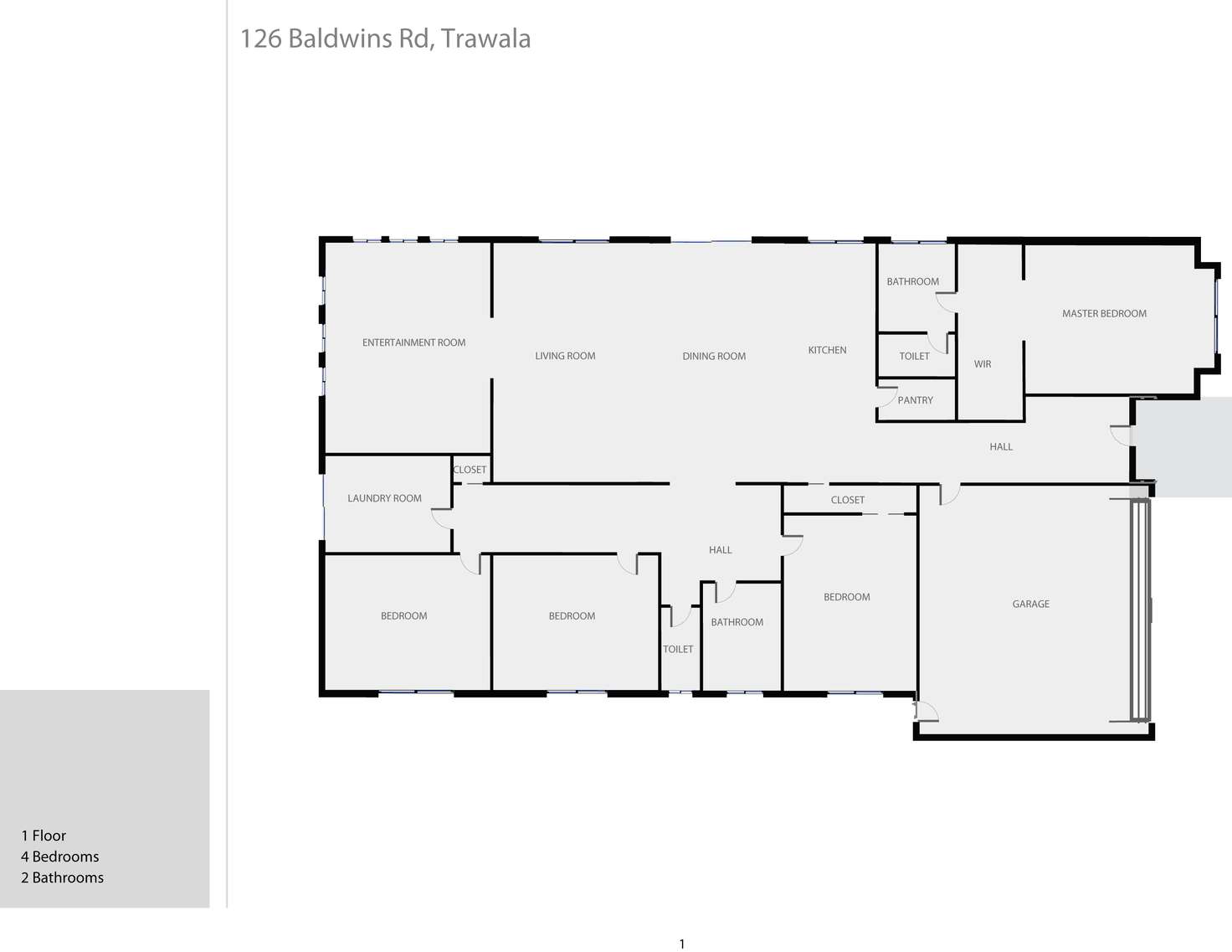 Floorplan of Homely lifestyle listing, 126 Baldwins Road, Trawalla, Beaufort VIC 3373