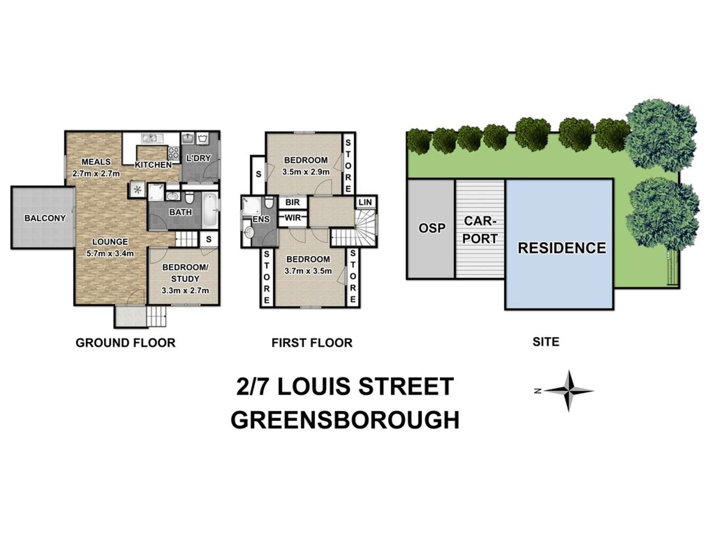 Floorplan of Homely unit listing, 2/7 Louis Street, Greensborough VIC 3088