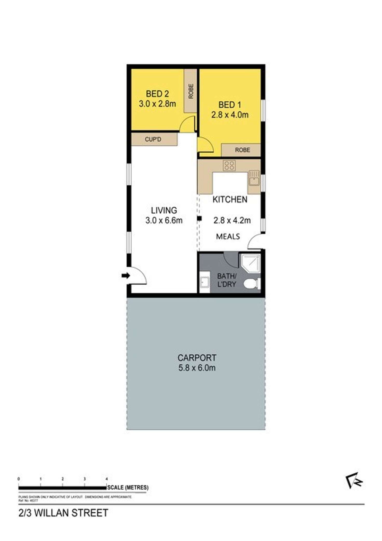 Floorplan of Homely unit listing, 2/3 Willan Street, Eaglehawk VIC 3556