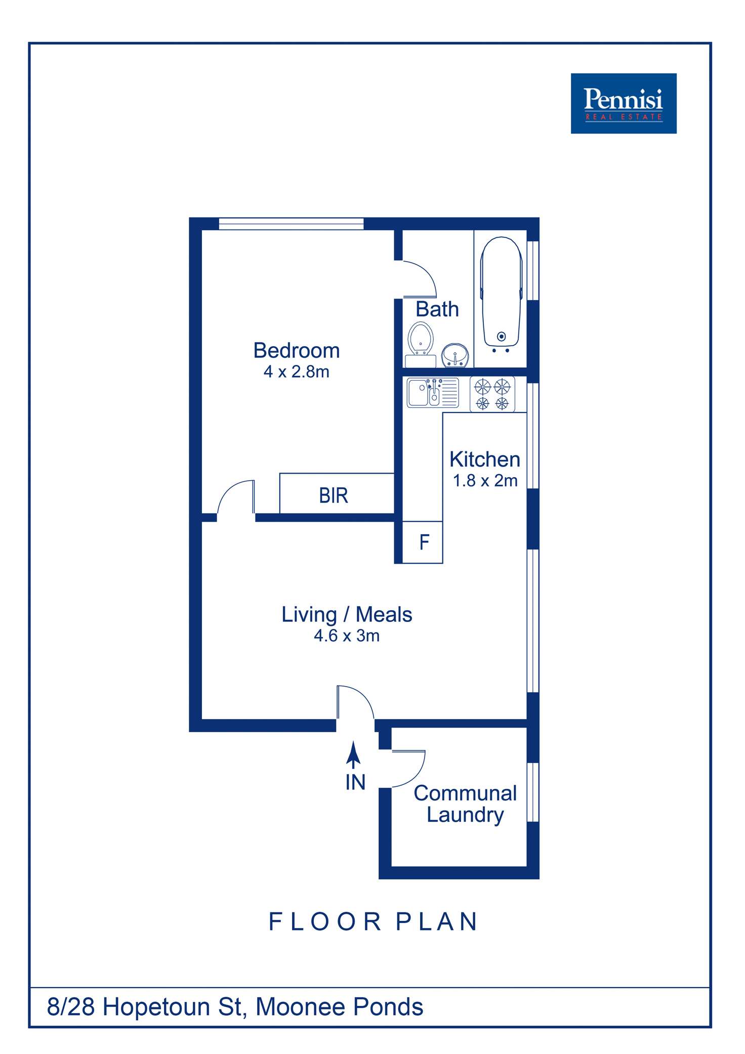 Floorplan of Homely unit listing, 8/28 Hopetoun Street, Moonee Ponds VIC 3039