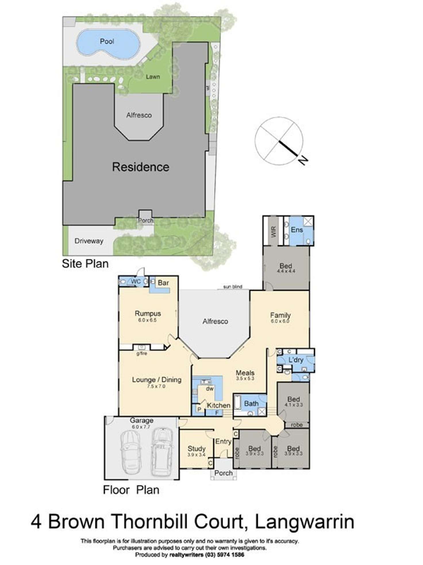 Floorplan of Homely house listing, 4 Brown Thornbill Court, Langwarrin VIC 3910
