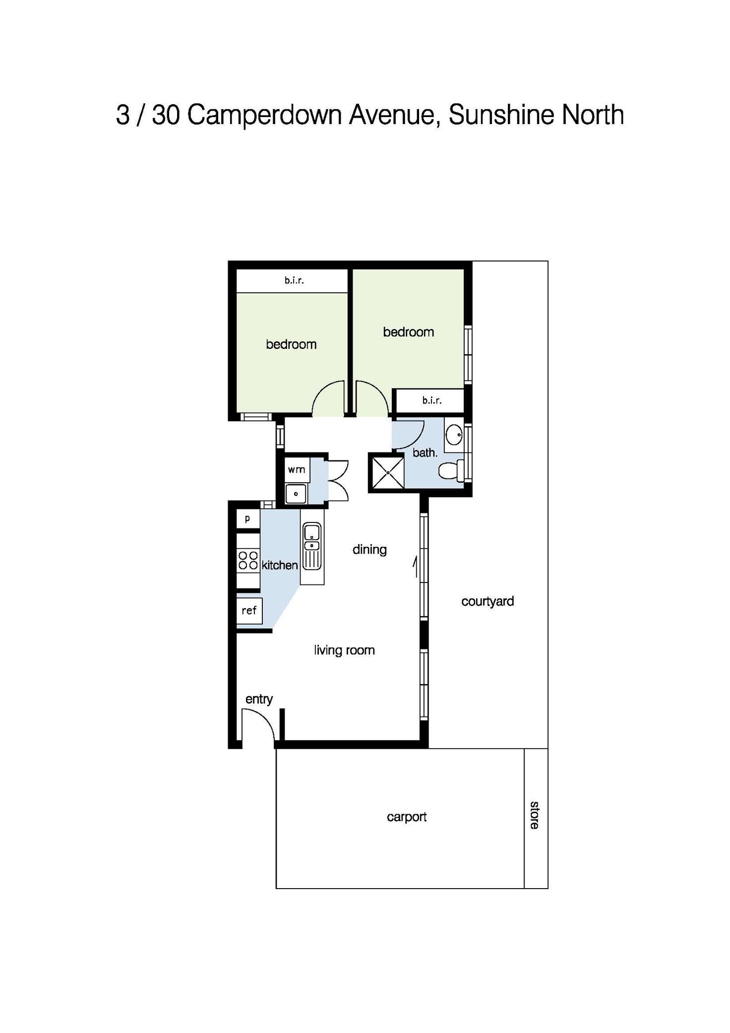 Floorplan of Homely townhouse listing, 3/30 Camperdown Avenue, Sunshine North VIC 3020
