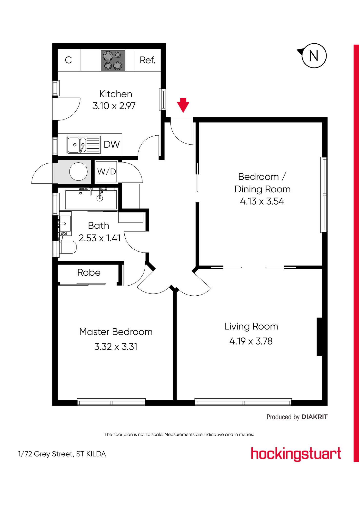 Floorplan of Homely apartment listing, 1/72 Grey Street, St Kilda VIC 3182