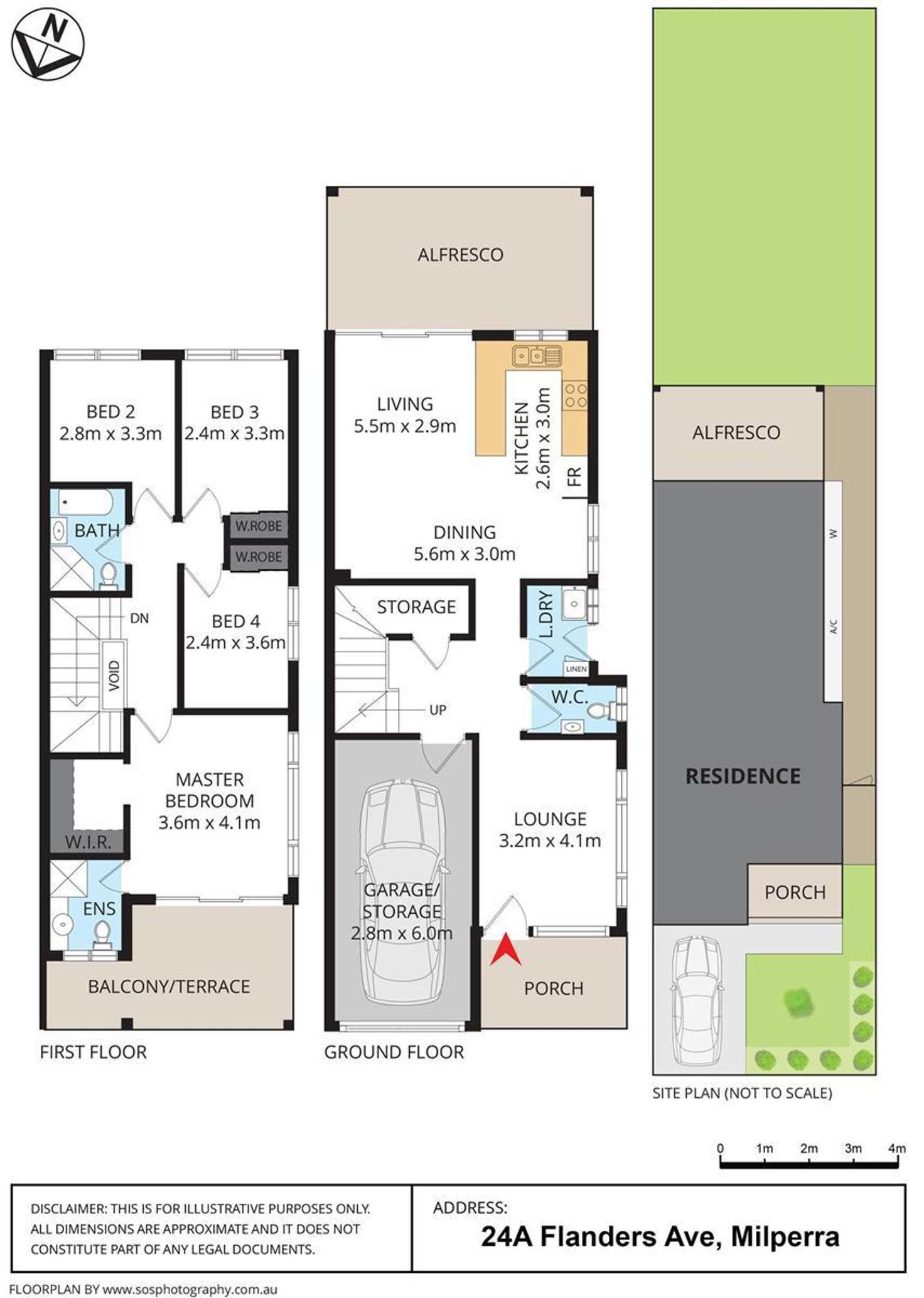 Floorplan of Homely semiDetached listing, 24A Flanders Avenue, Milperra NSW 2214