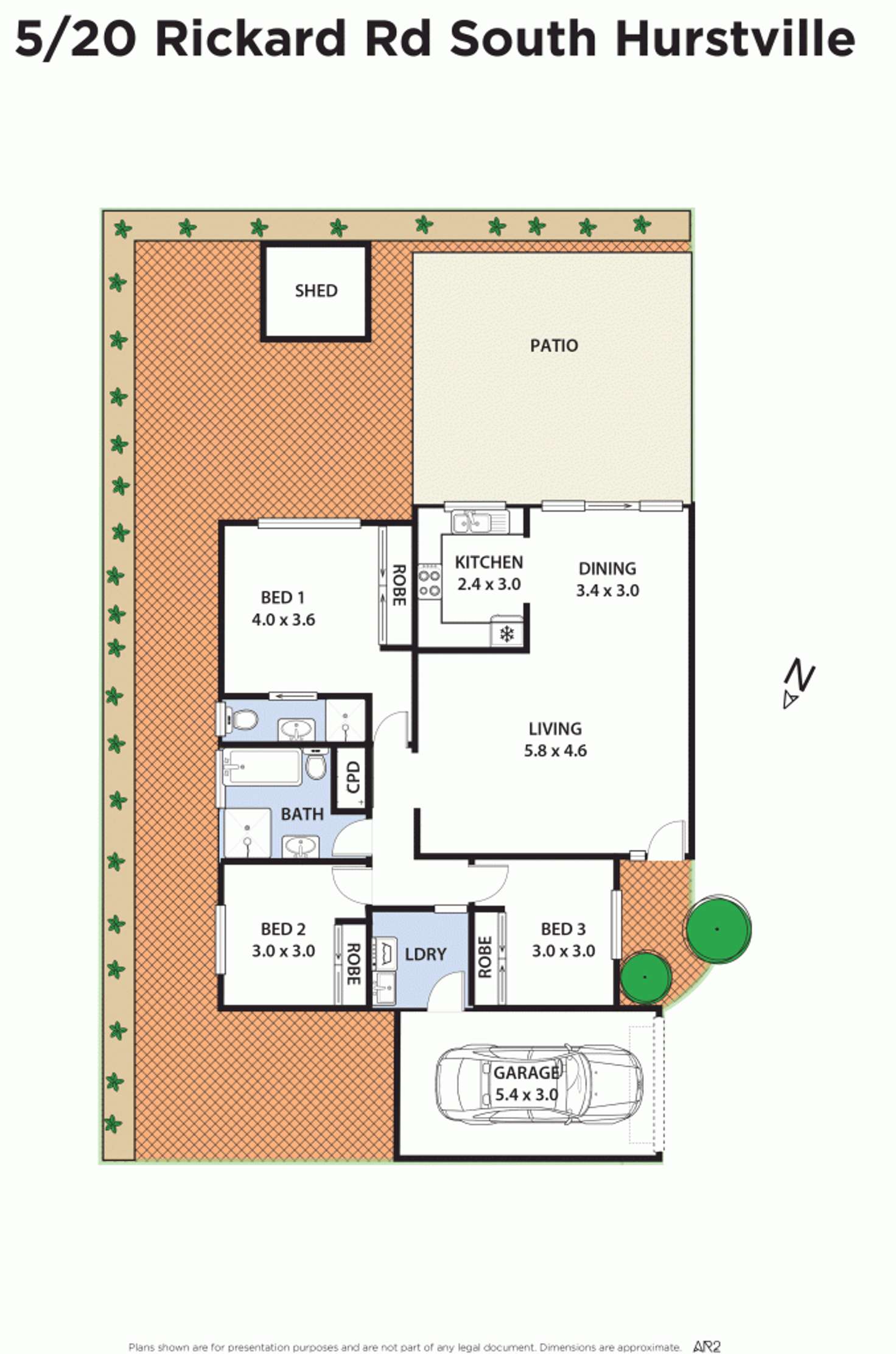 Floorplan of Homely villa listing, 5/20 Rickard Road, South Hurstville NSW 2221
