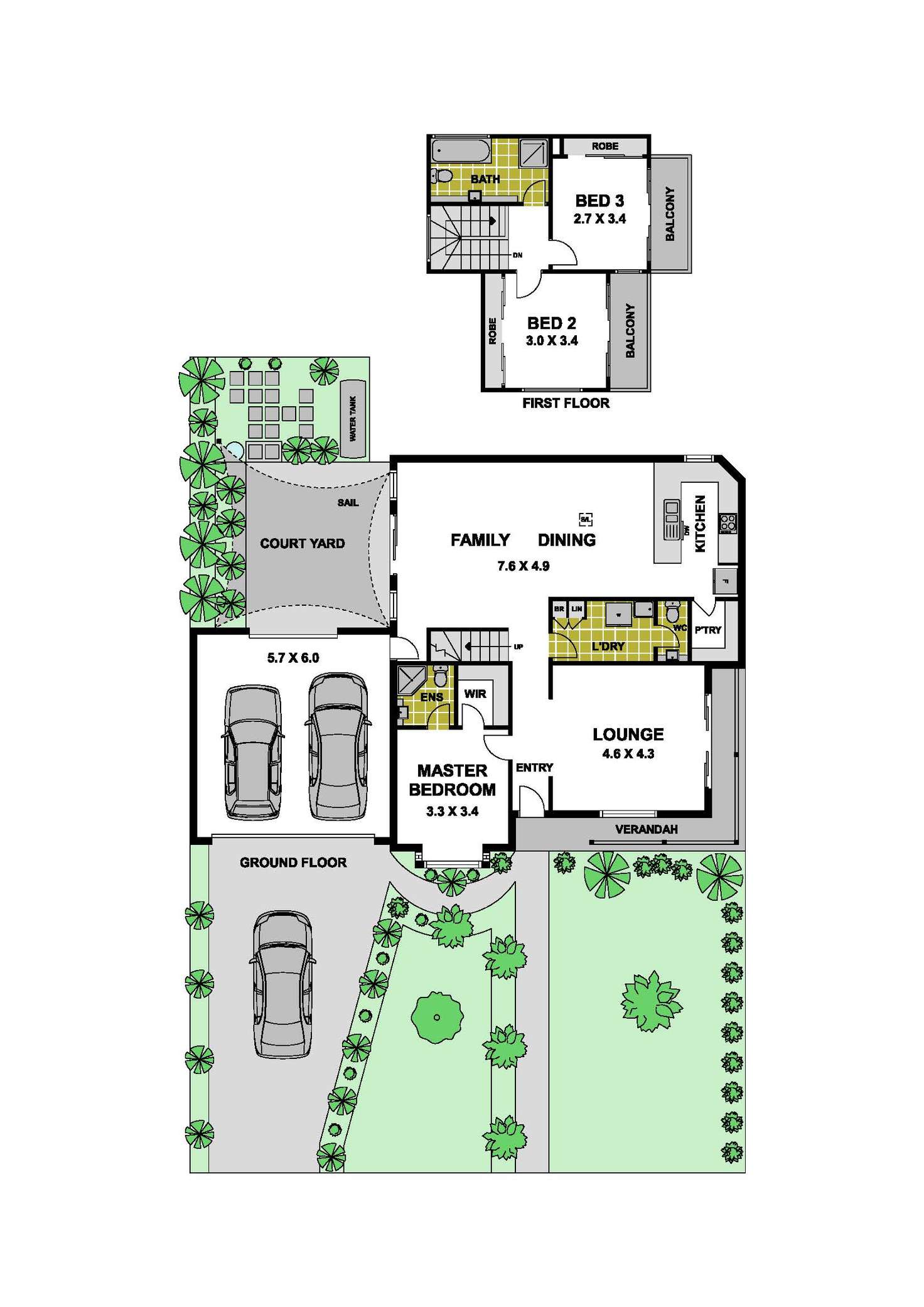Floorplan of Homely townhouse listing, 1/18 Riddell Street, Westmeadows VIC 3049