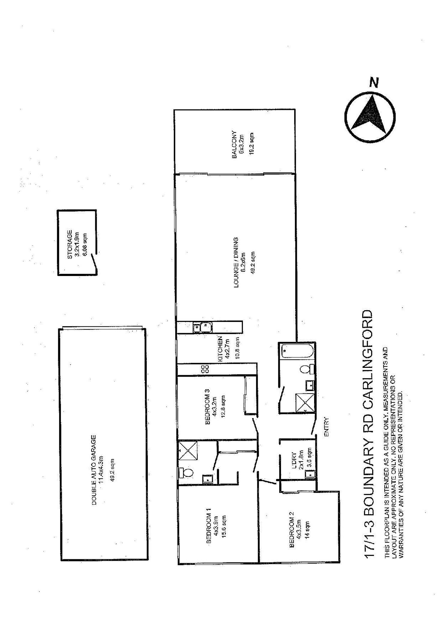 Floorplan of Homely apartment listing, 17/1-3 Boundary Road, Carlingford NSW 2118
