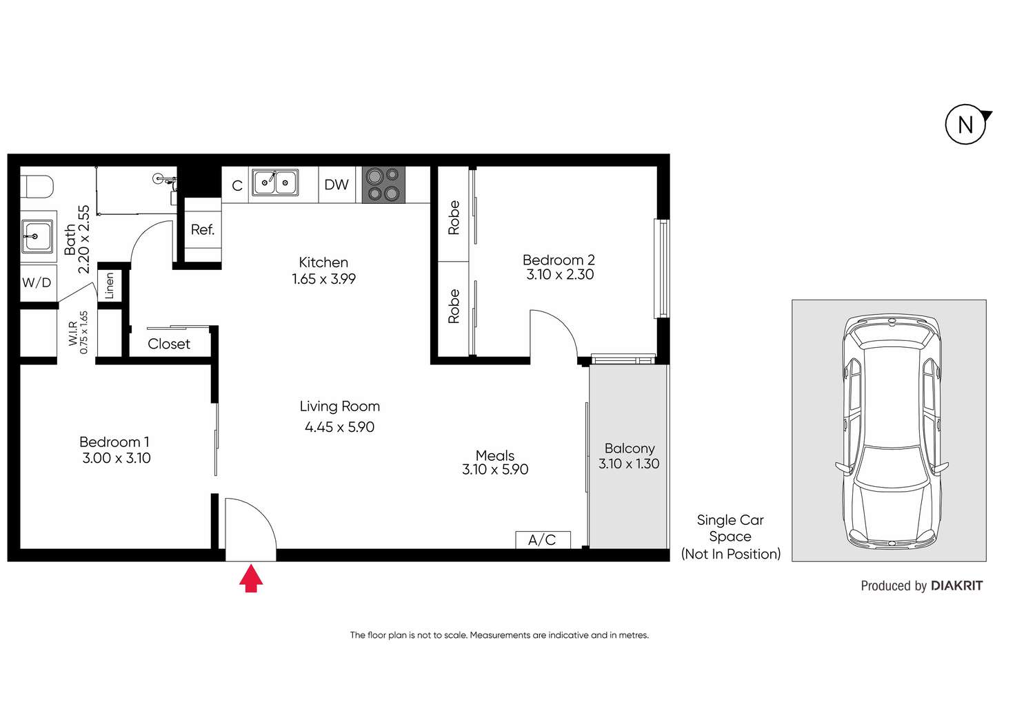 Floorplan of Homely apartment listing, 608/83 Queens Road, Melbourne VIC 3004