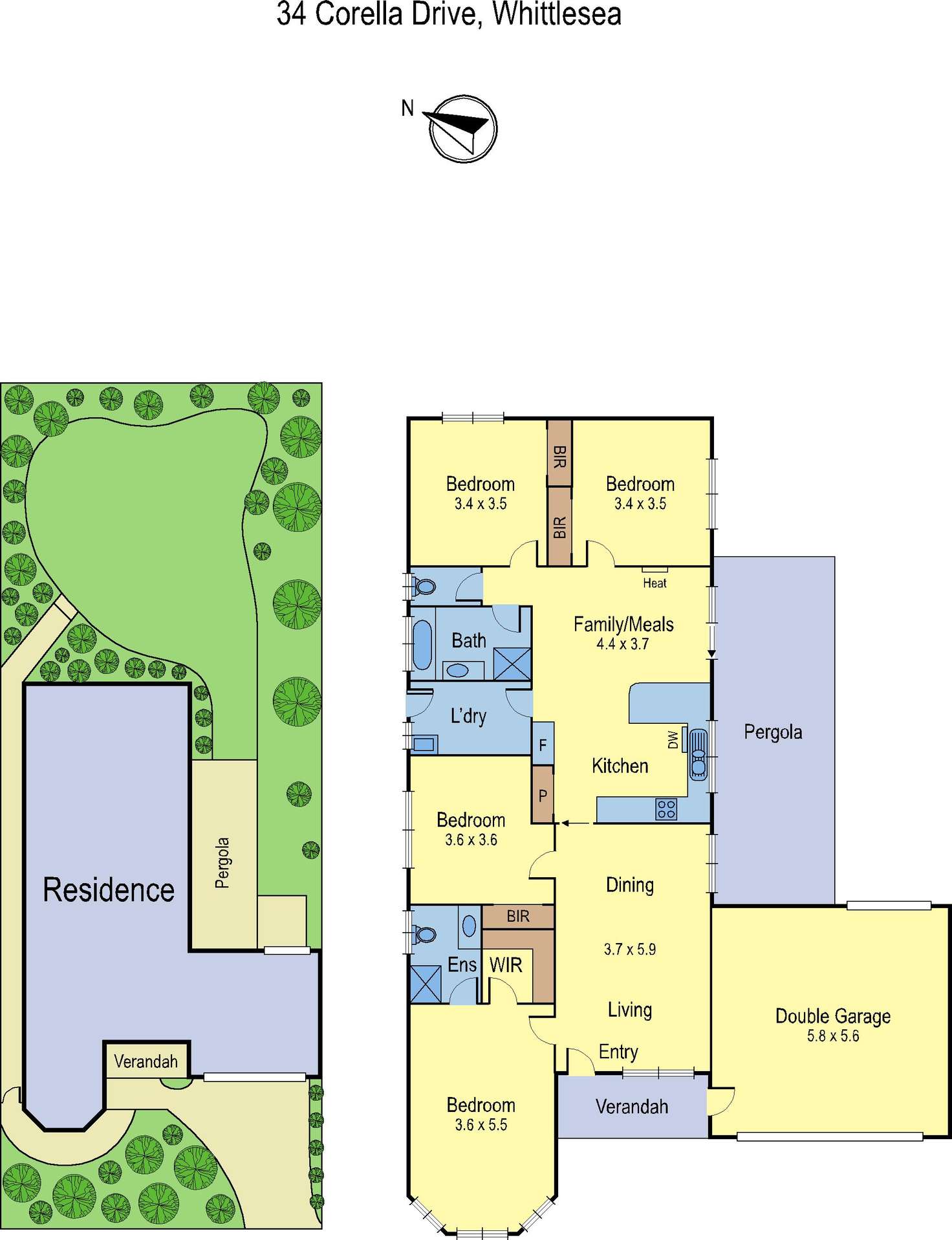 Floorplan of Homely house listing, 34 Corella Drive, Whittlesea VIC 3757