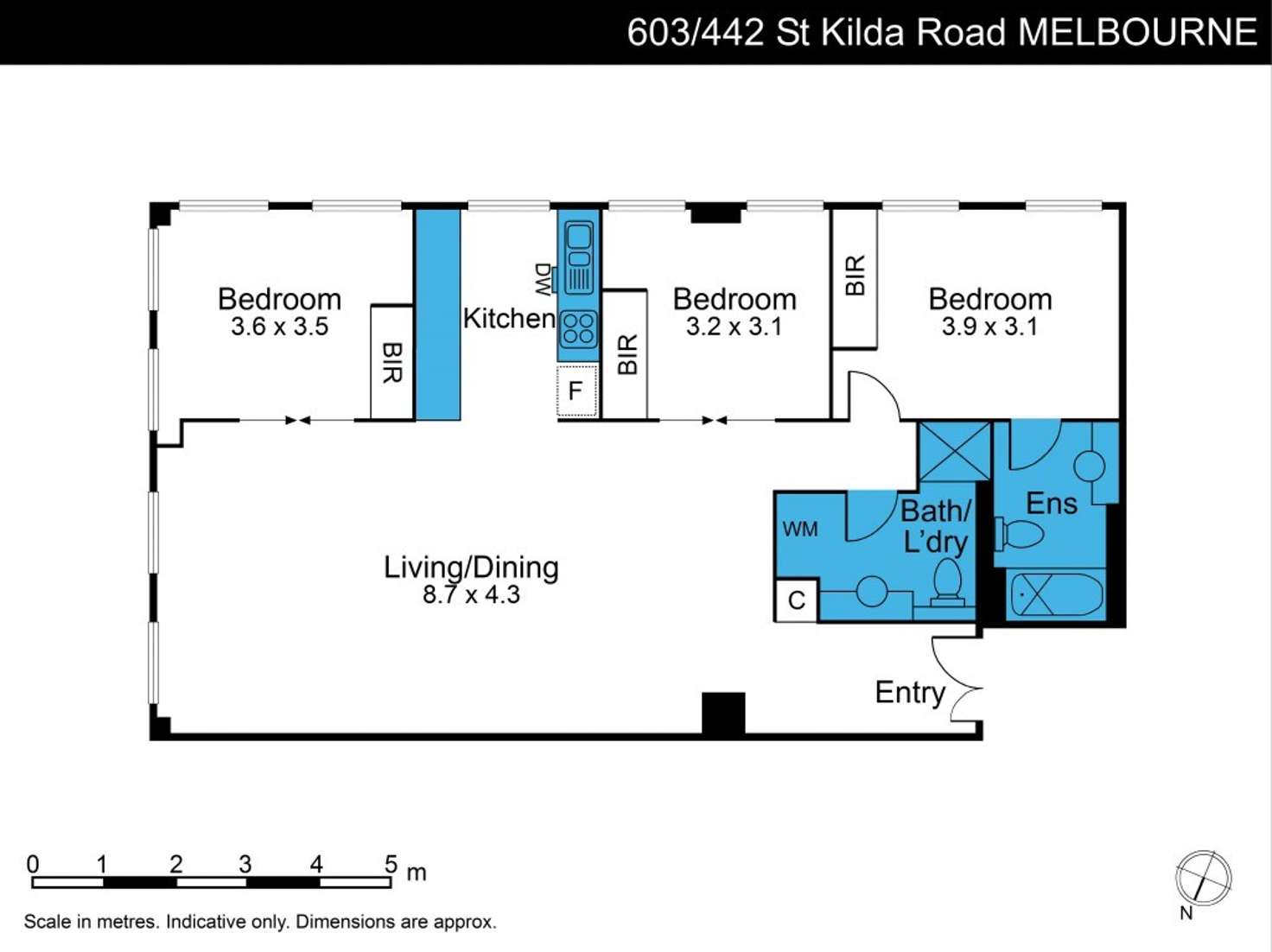 Floorplan of Homely apartment listing, 603/442 St Kilda Road, Melbourne VIC 3004