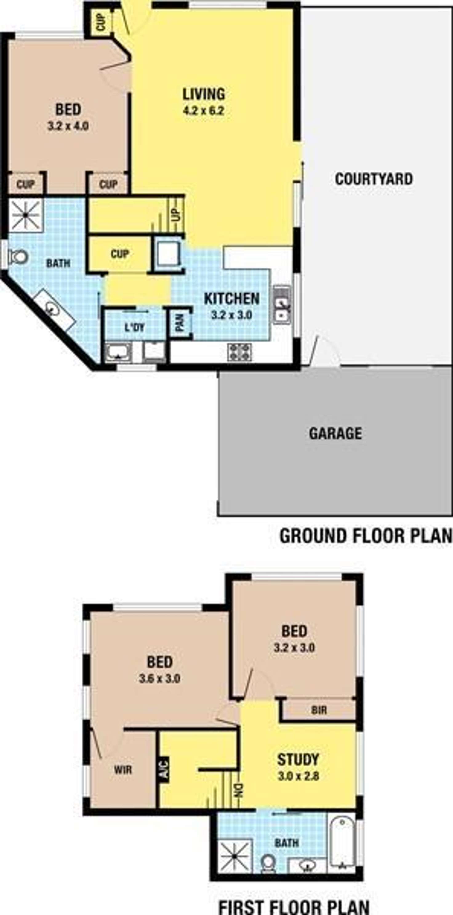 Floorplan of Homely townhouse listing, 1/27 Stanley Street, Glenroy VIC 3046