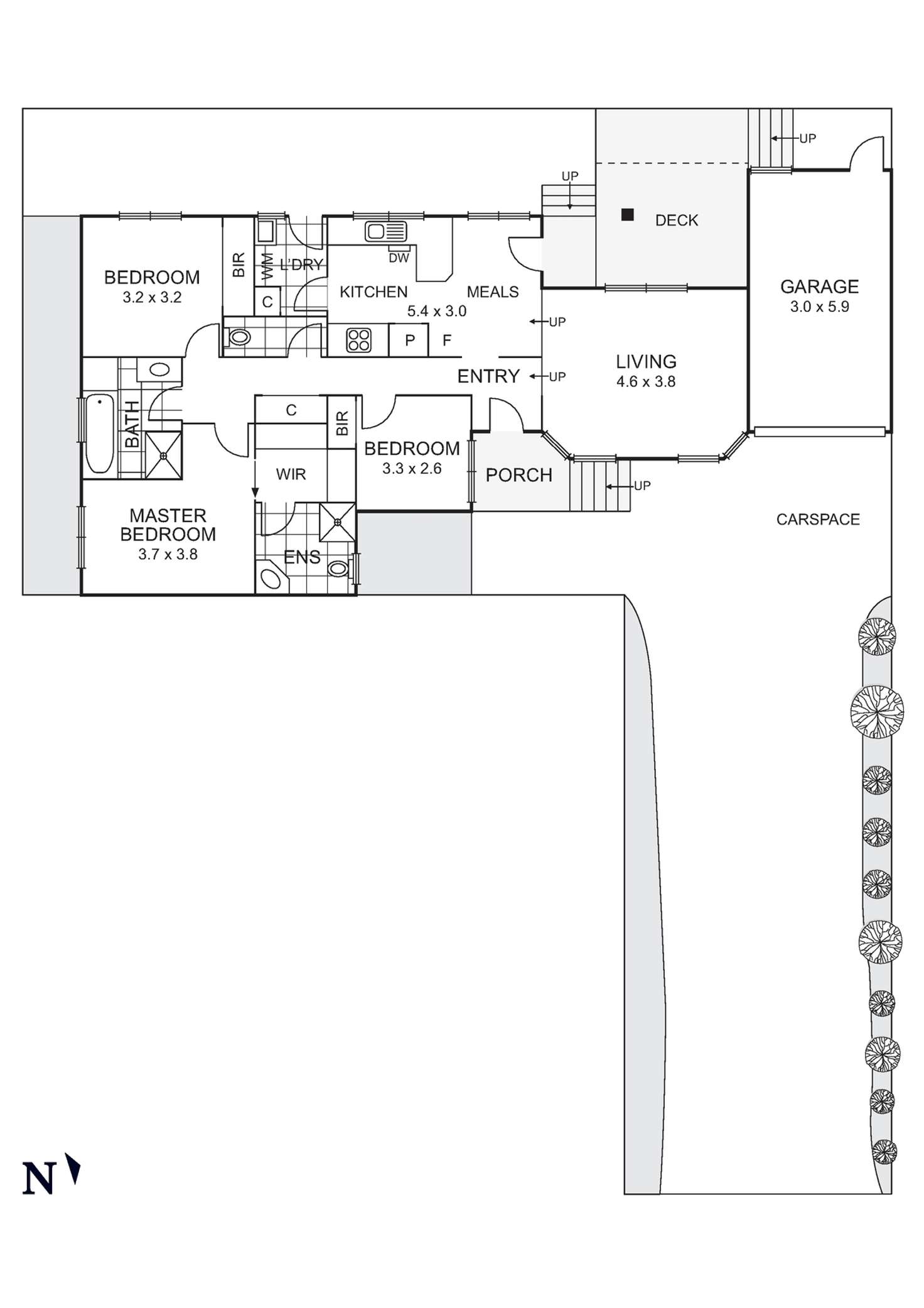 Floorplan of Homely unit listing, 1/5 Pavey Court, Macleod VIC 3085