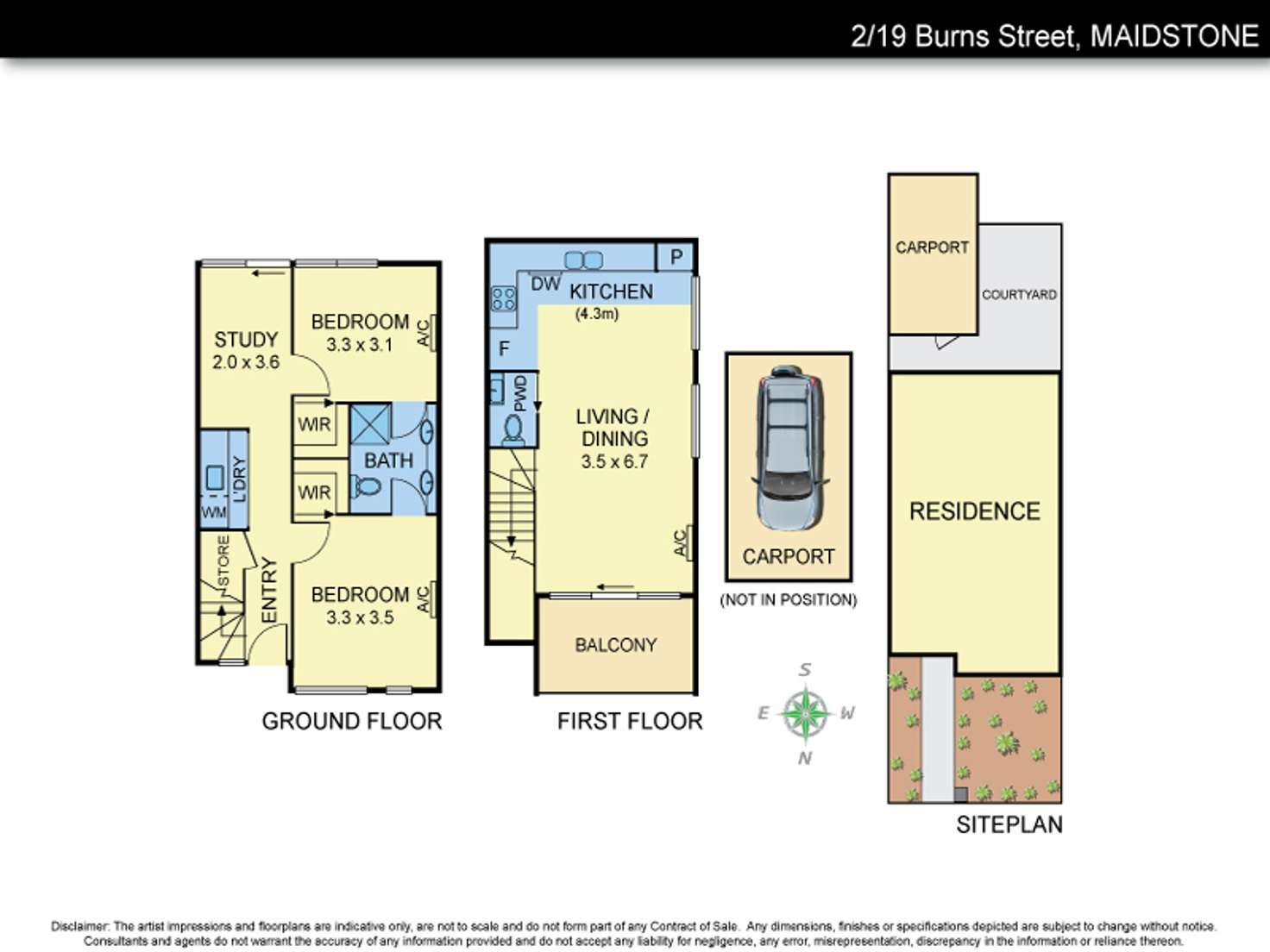 Floorplan of Homely townhouse listing, 2/19 Burns Street, Maidstone VIC 3012