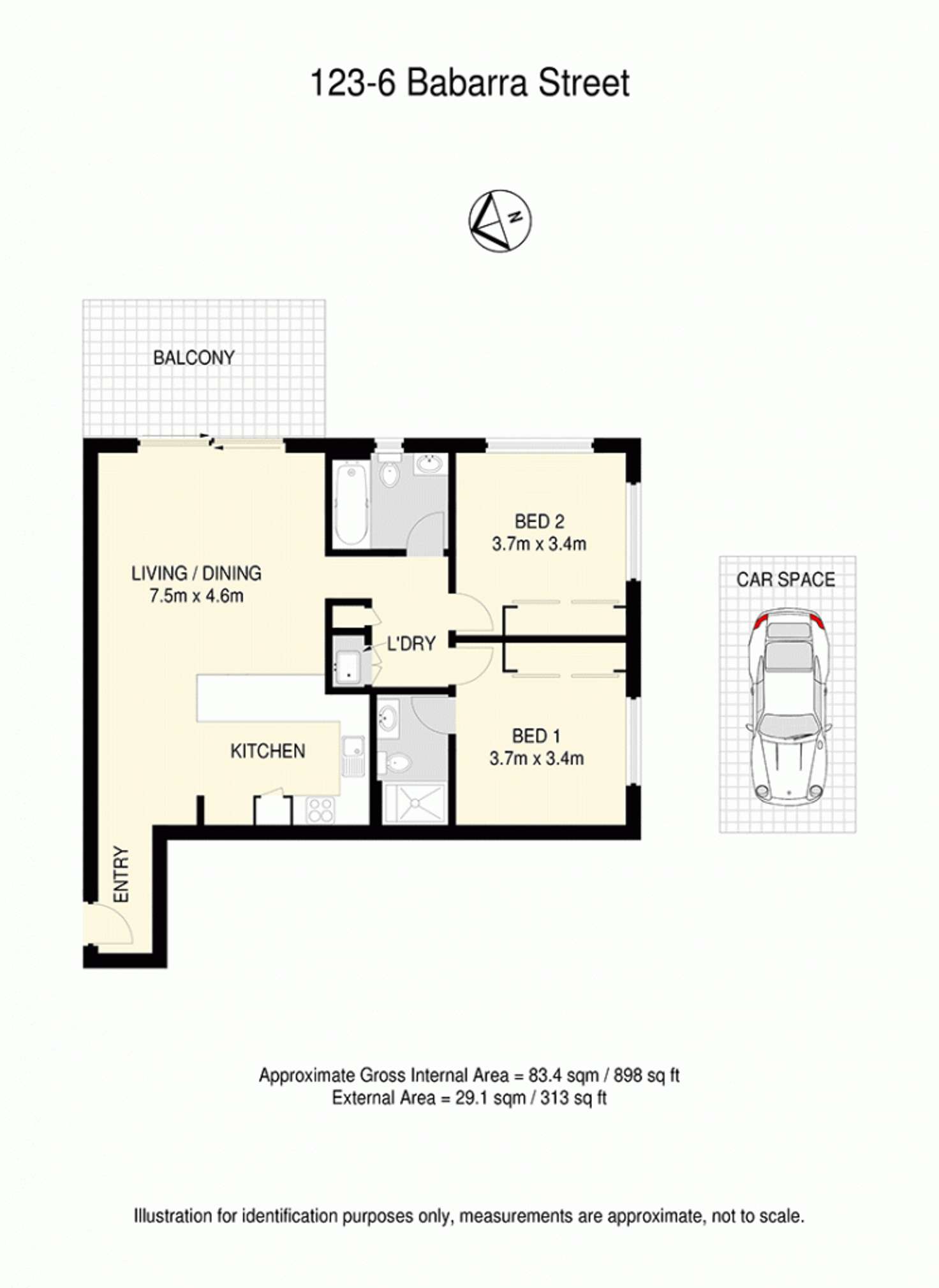 Floorplan of Homely apartment listing, 123/2-6 Babarra Street, Stafford QLD 4053