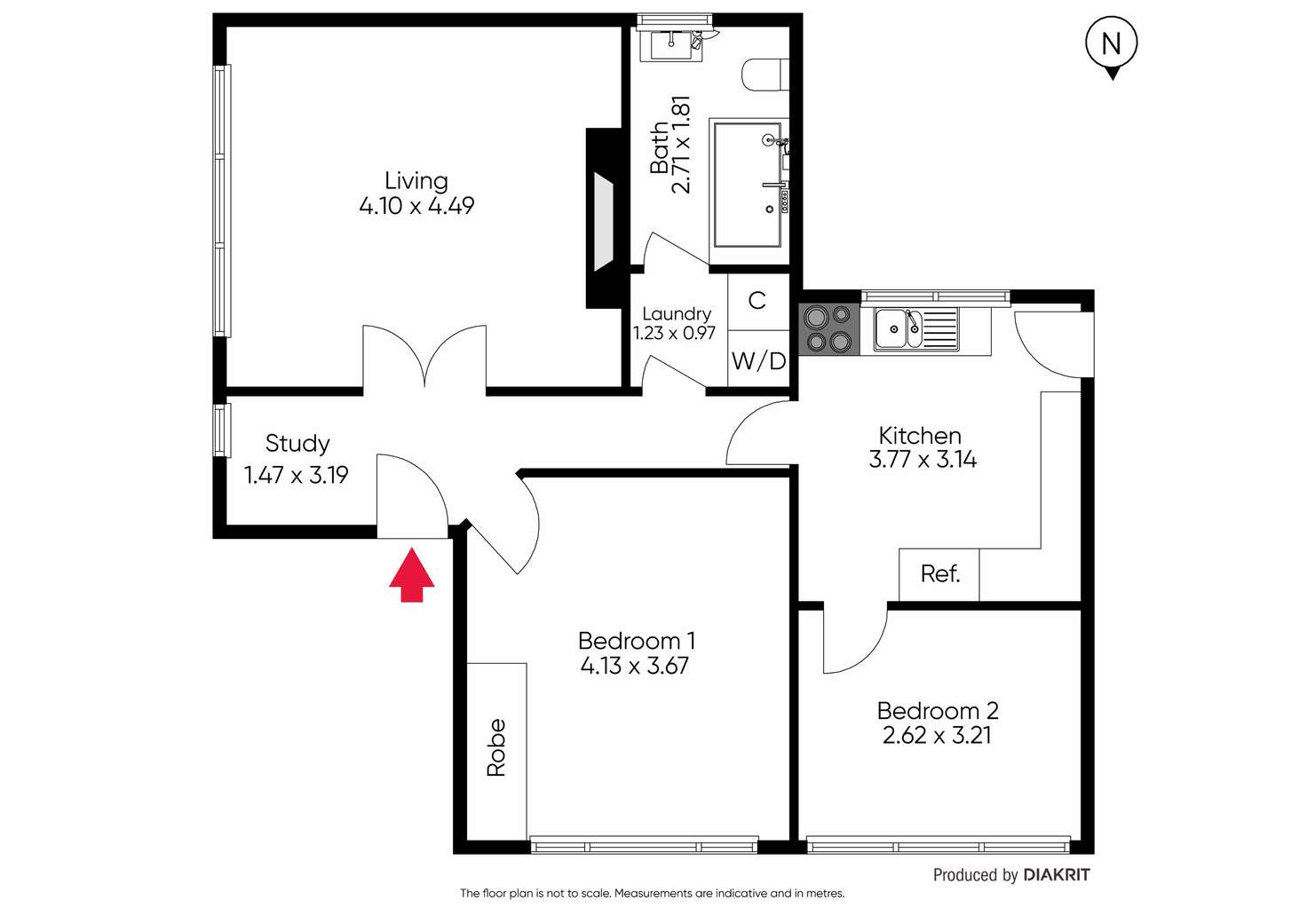 Floorplan of Homely apartment listing, 3/88 Barkly Street (enter via Charles St), St Kilda VIC 3182