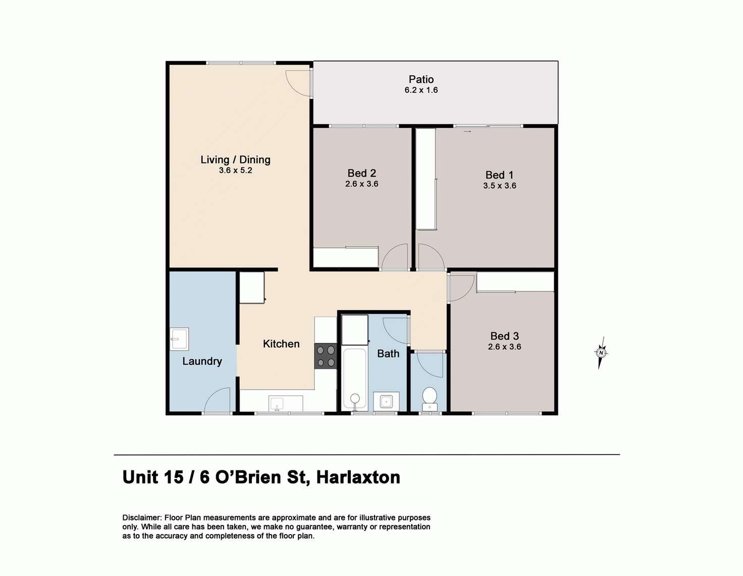 Floorplan of Homely unit listing, 15/6 O'Brien  Street, Toowoomba QLD 4350
