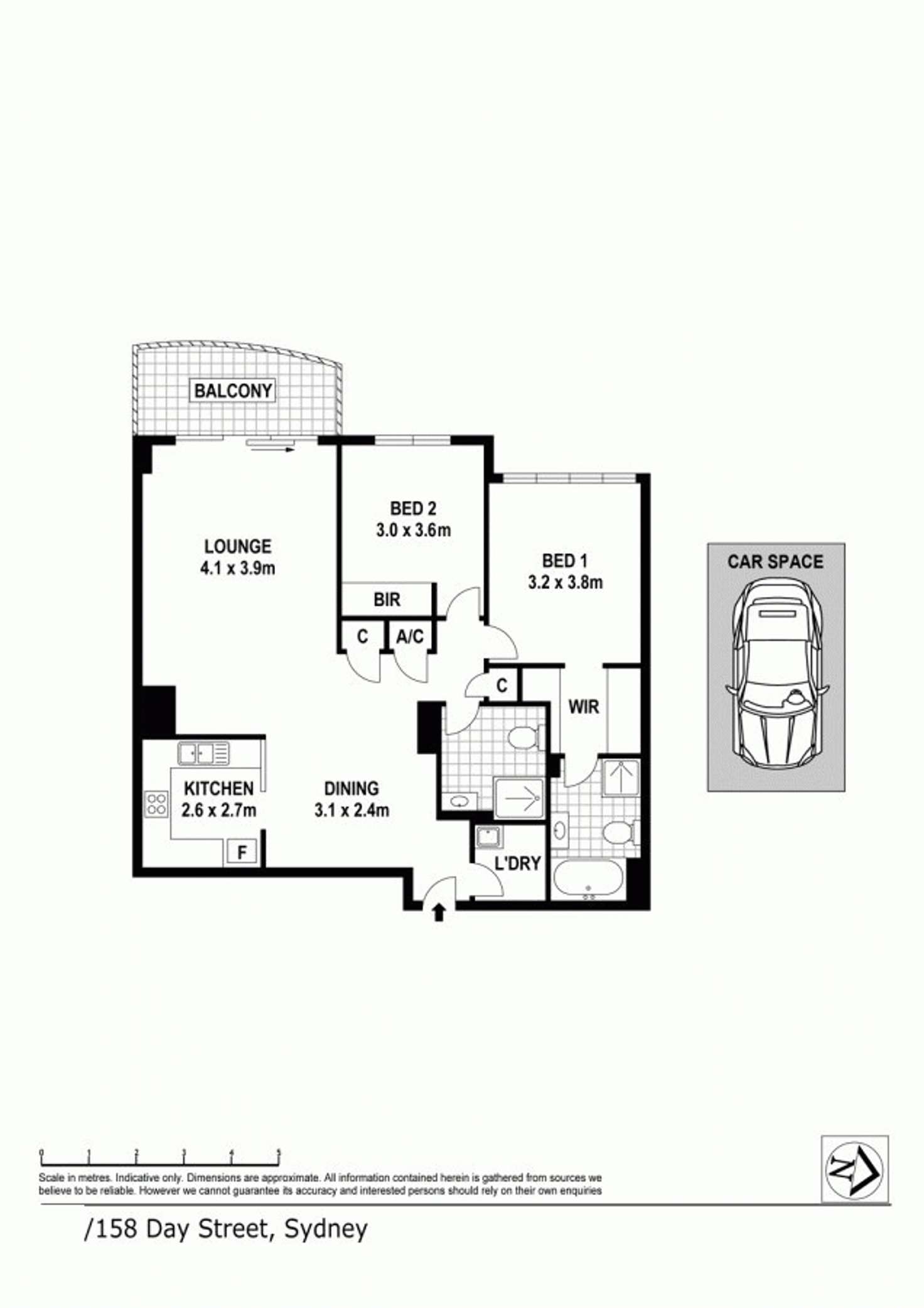Floorplan of Homely apartment listing, 158 Day Street, Sydney NSW 2000