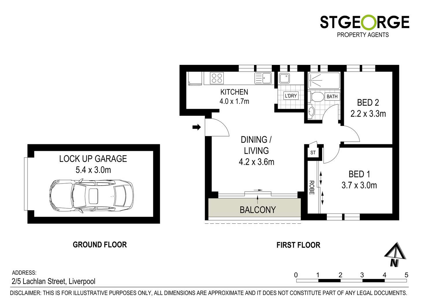 Floorplan of Homely apartment listing, 2/5-7 Lachlan Street, Warwick Farm NSW 2170