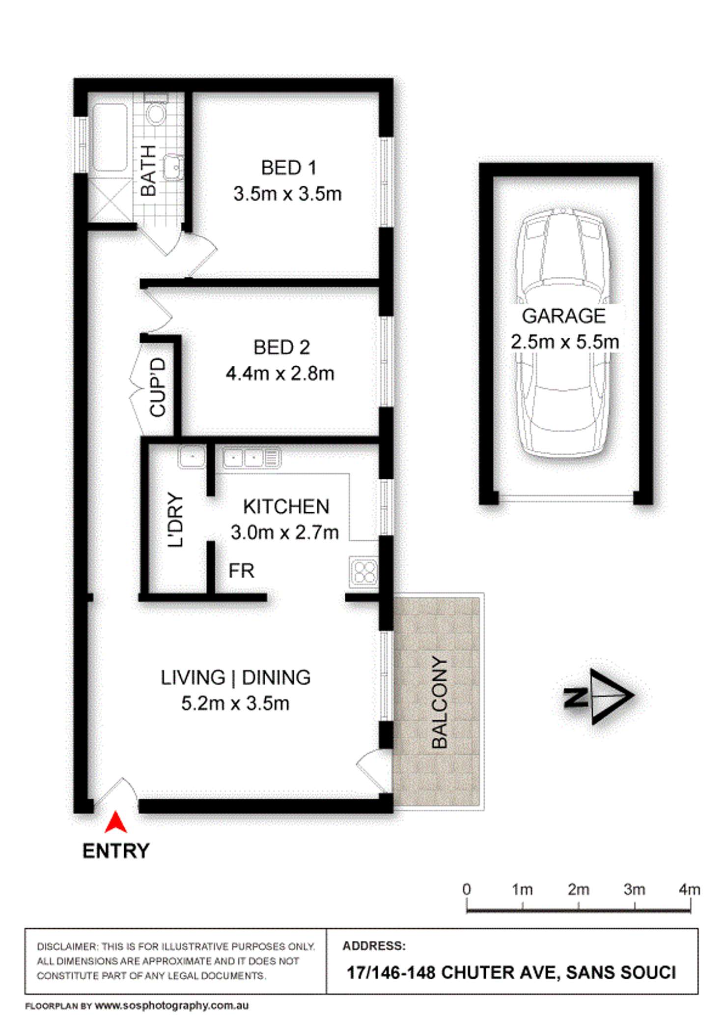 Floorplan of Homely apartment listing, 17/146-148 Chuter  Avenue, Sans Souci NSW 2219