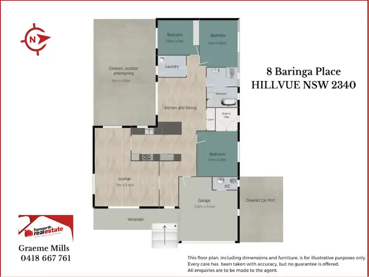 Floorplan of Homely house listing, 8 Baringa Place, Hillvue NSW 2340