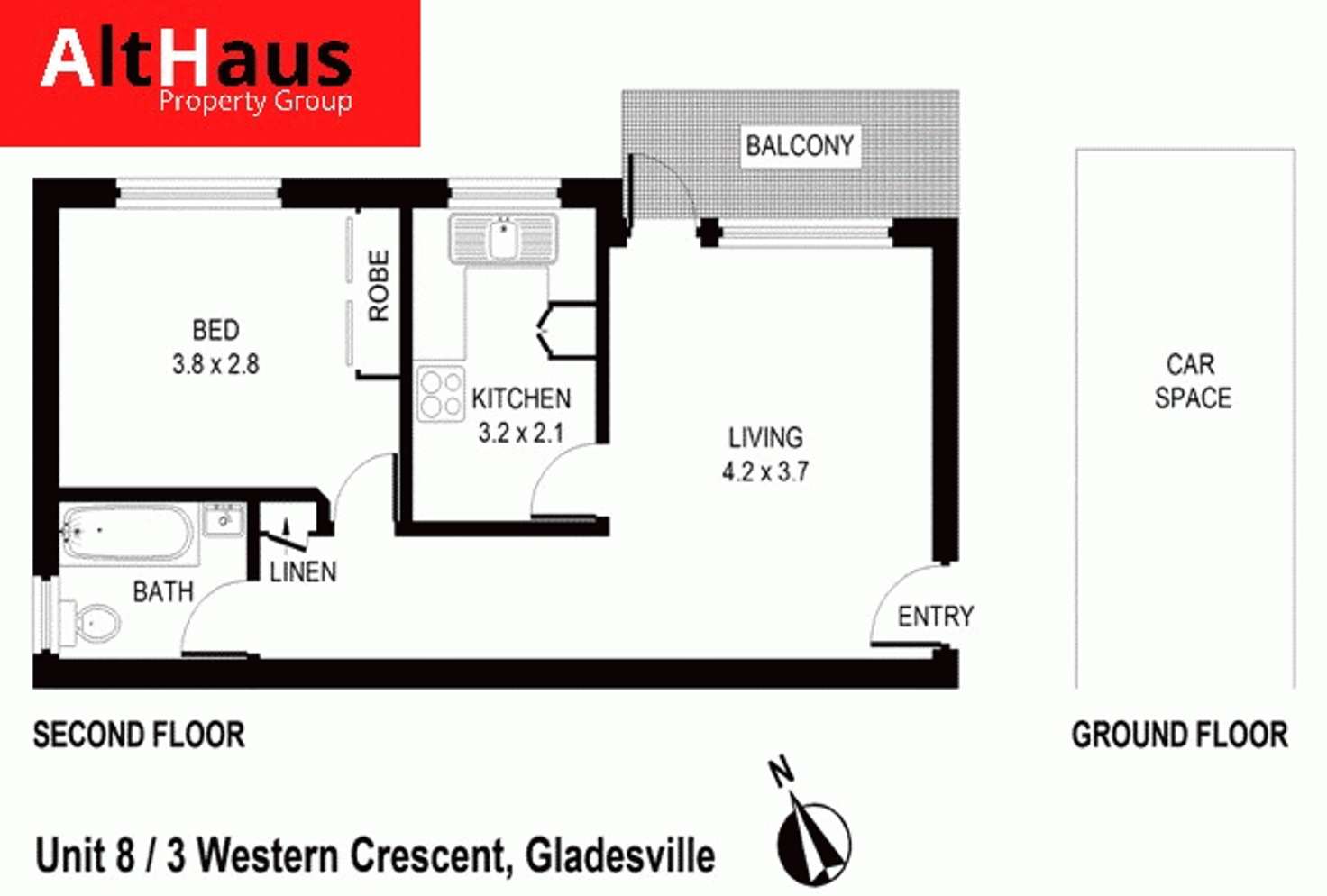 Floorplan of Homely apartment listing, 8/3 WESTERN CRESCENT Street, Gladesville NSW 2111