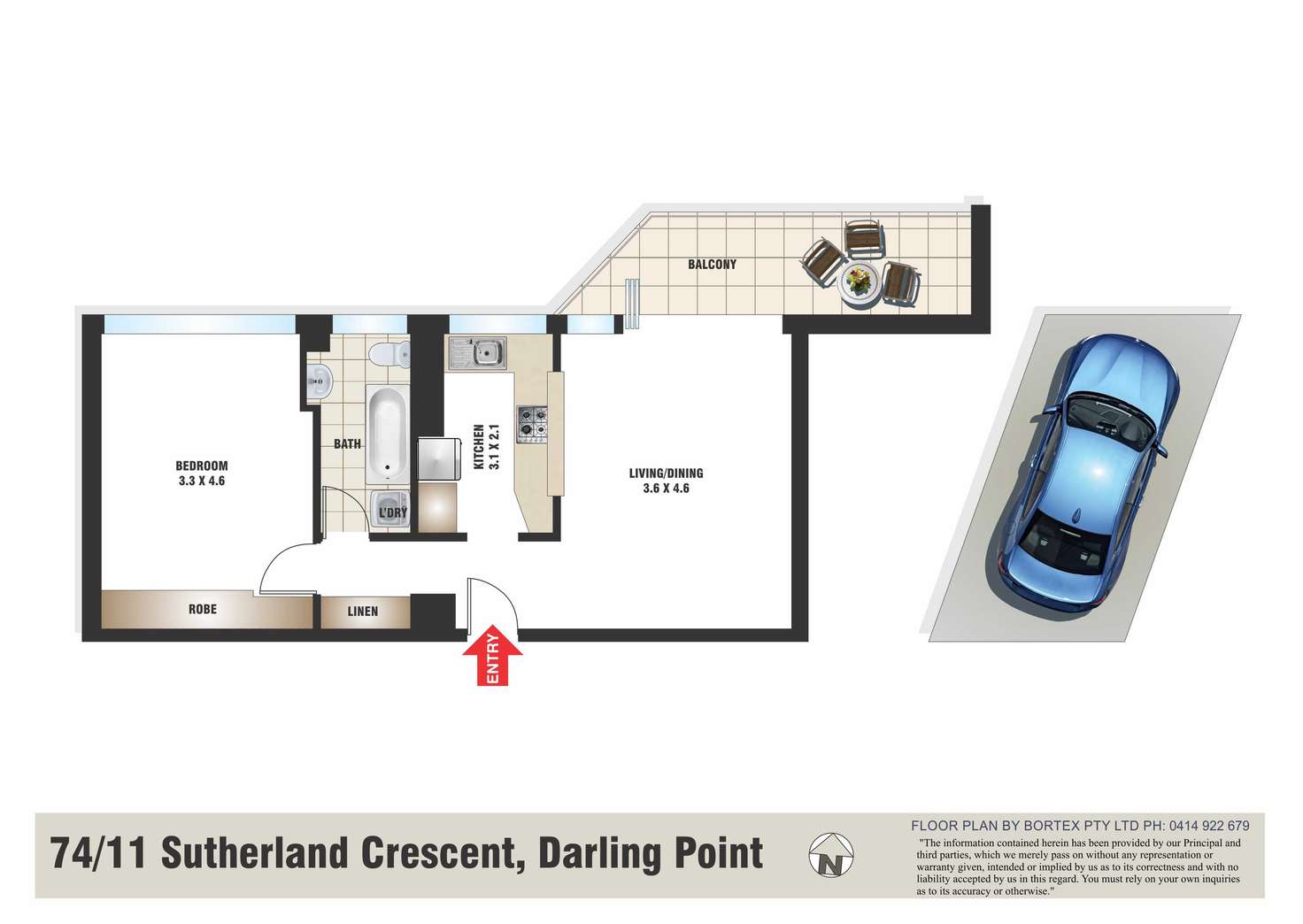 Floorplan of Homely unit listing, 74, LOT LOT 27, 11 SUTHERLAND CRESCENT, Darling Point NSW 2027