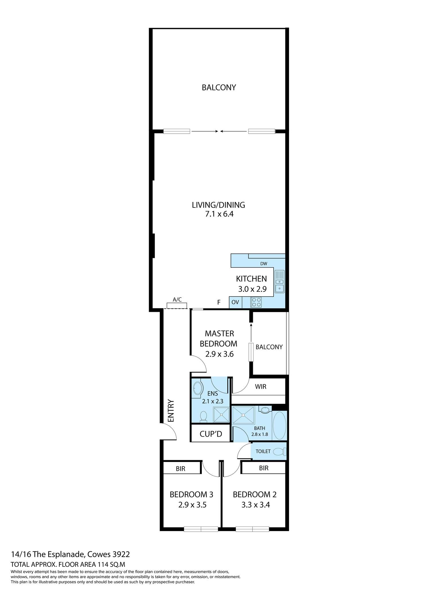 Floorplan of Homely apartment listing, 14/16 The Esplanade, Cowes VIC 3922