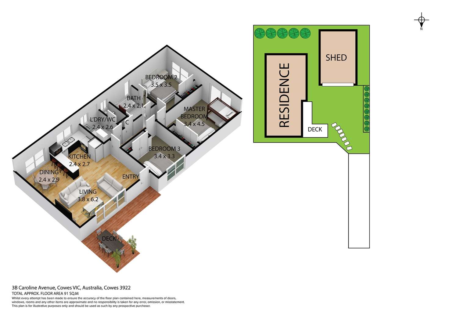Floorplan of Homely house listing, 3B Caroline Avenue, Cowes VIC 3922