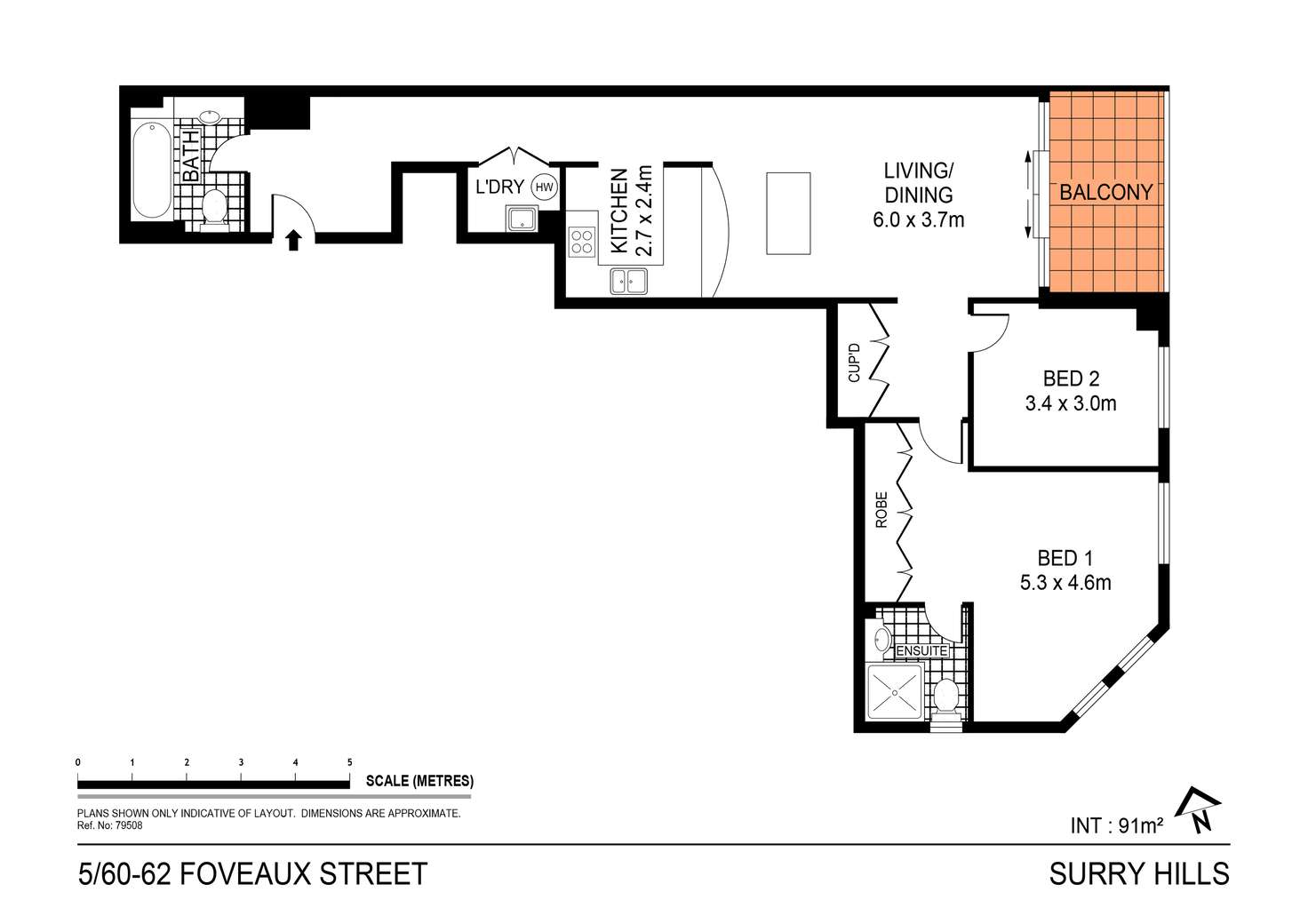 Floorplan of Homely apartment listing, 5/60-62 Foveaux Street, Surry Hills NSW 2010