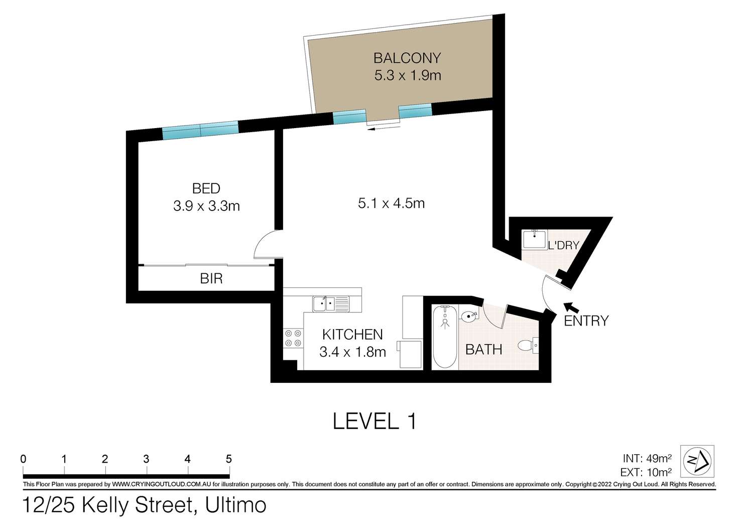 Floorplan of Homely unit listing, 12/25 Kelly Street, Ultimo NSW 2007