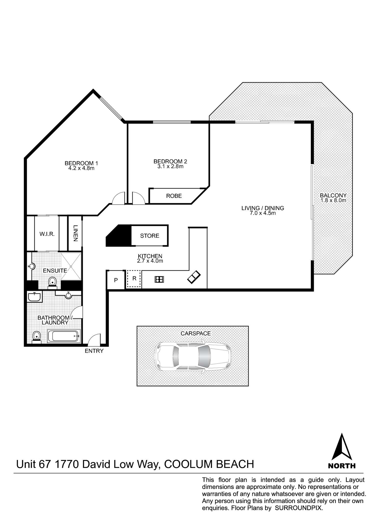 Floorplan of Homely unit listing, 67/1770 David Low Way, Coolum Beach QLD 4573