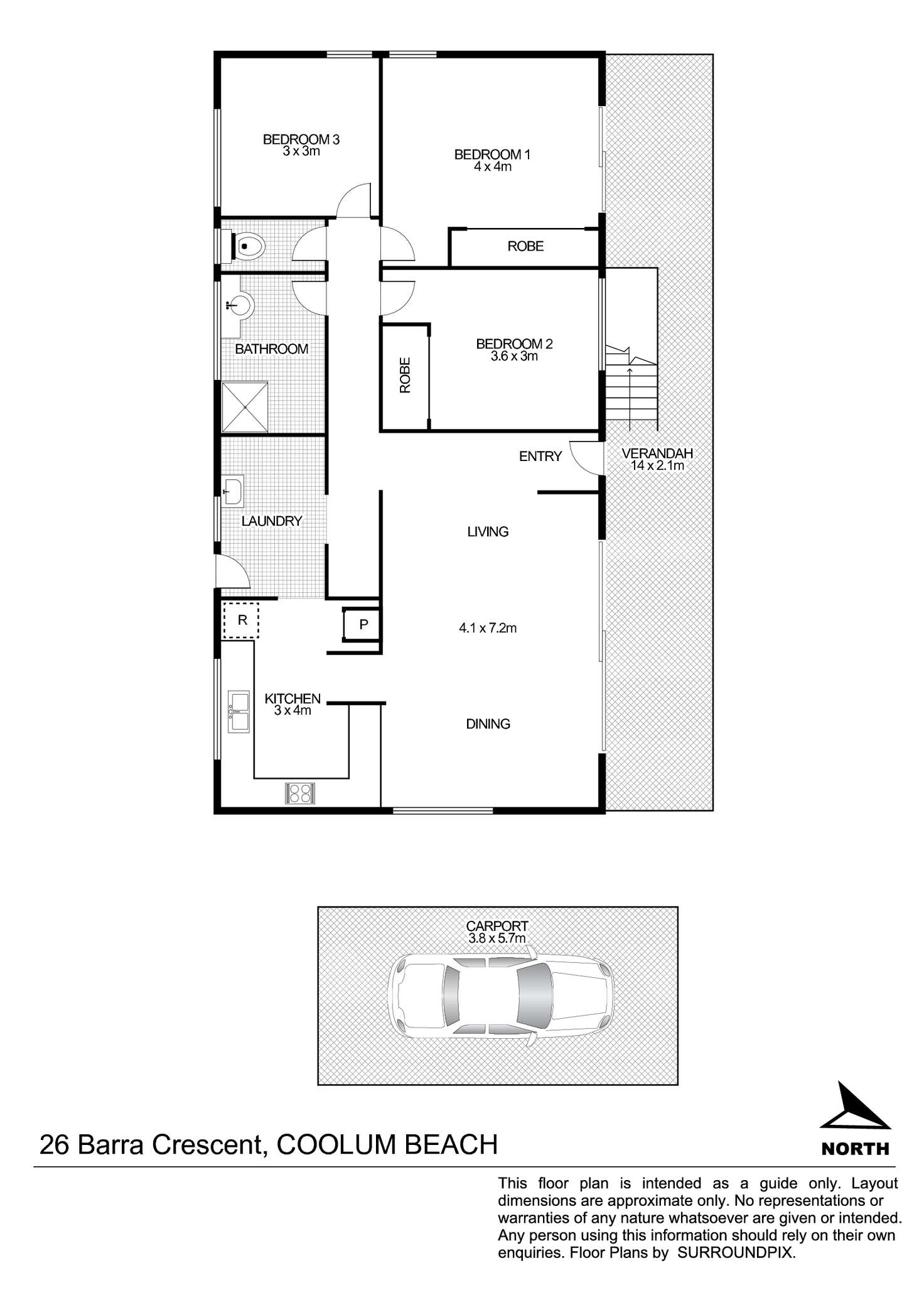 Floorplan of Homely house listing, 26 Barra Crescent, Coolum Beach QLD 4573